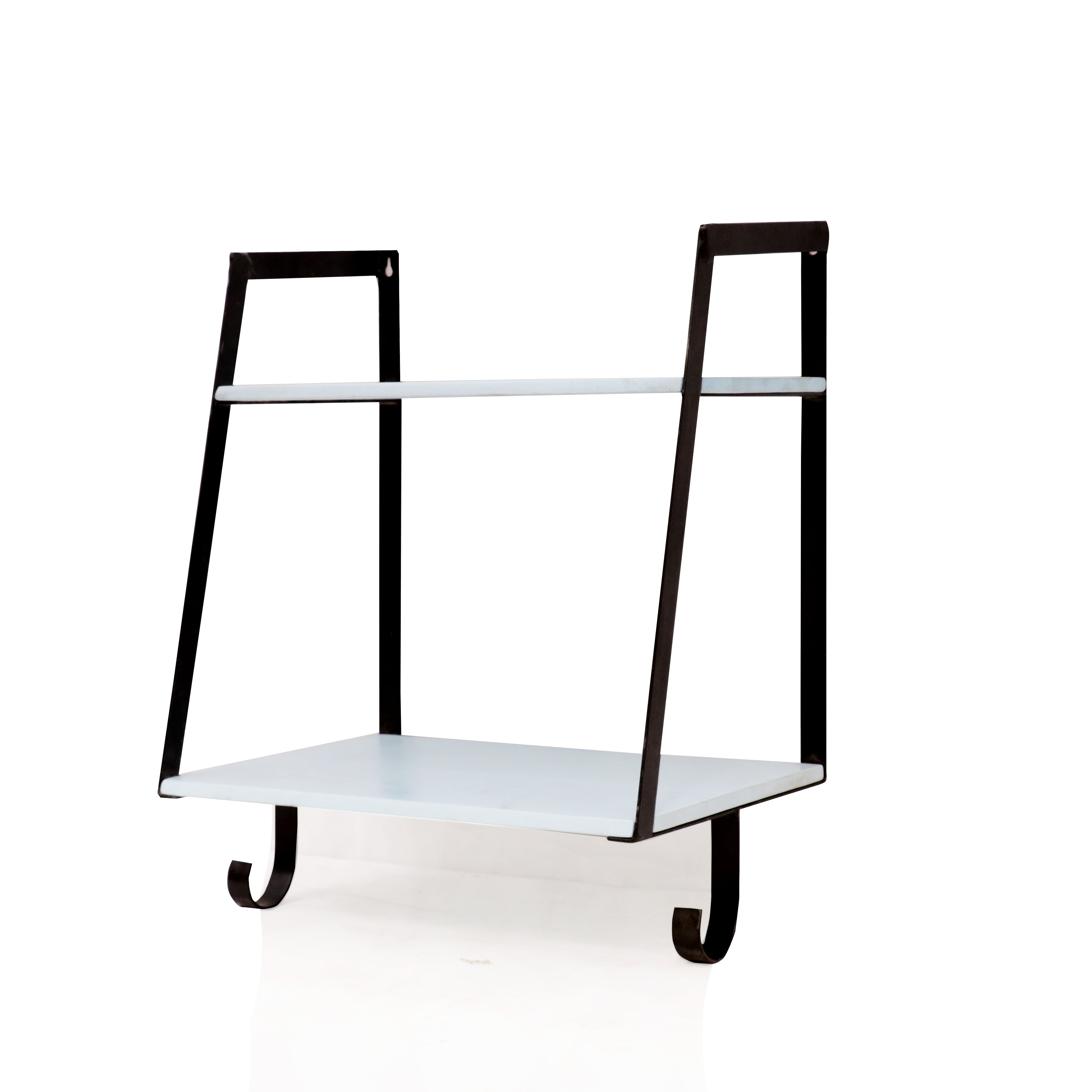 Stylish Monochrome Double Shelf Rack