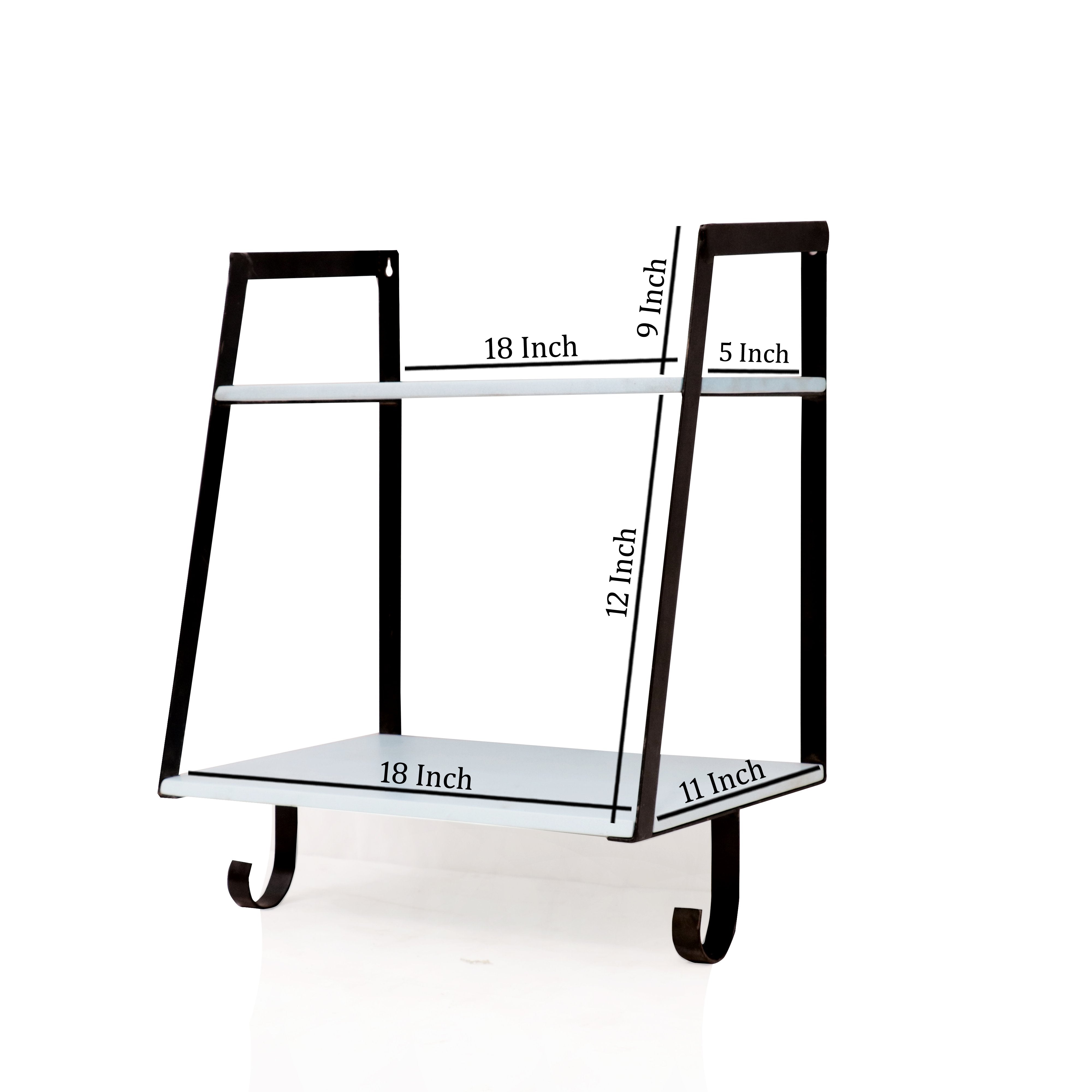 Stylish Monochrome Double Shelf Rack