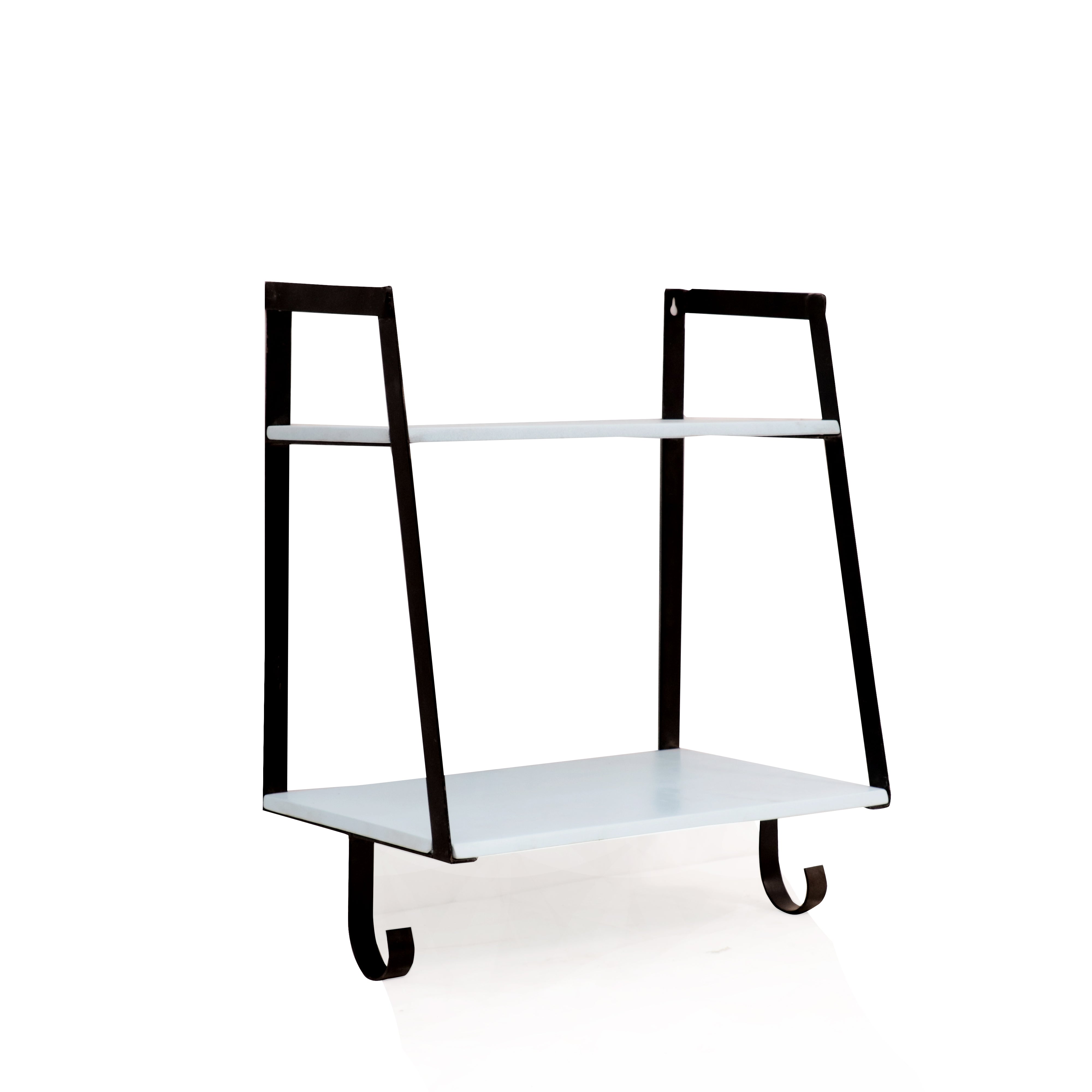 Stylish Monochrome Double Shelf Rack