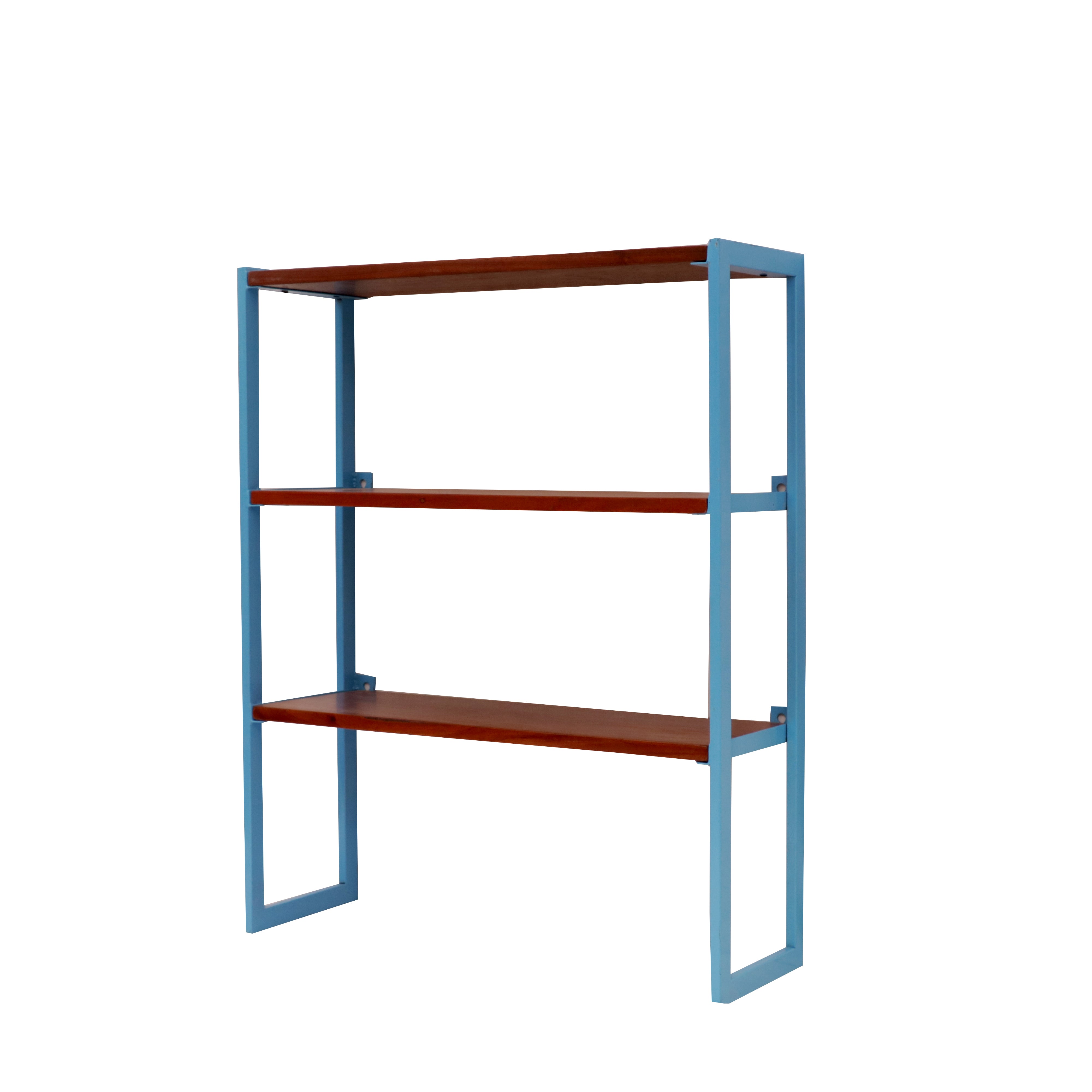 Quirky Blue and Wooden Shelving Unit Rack