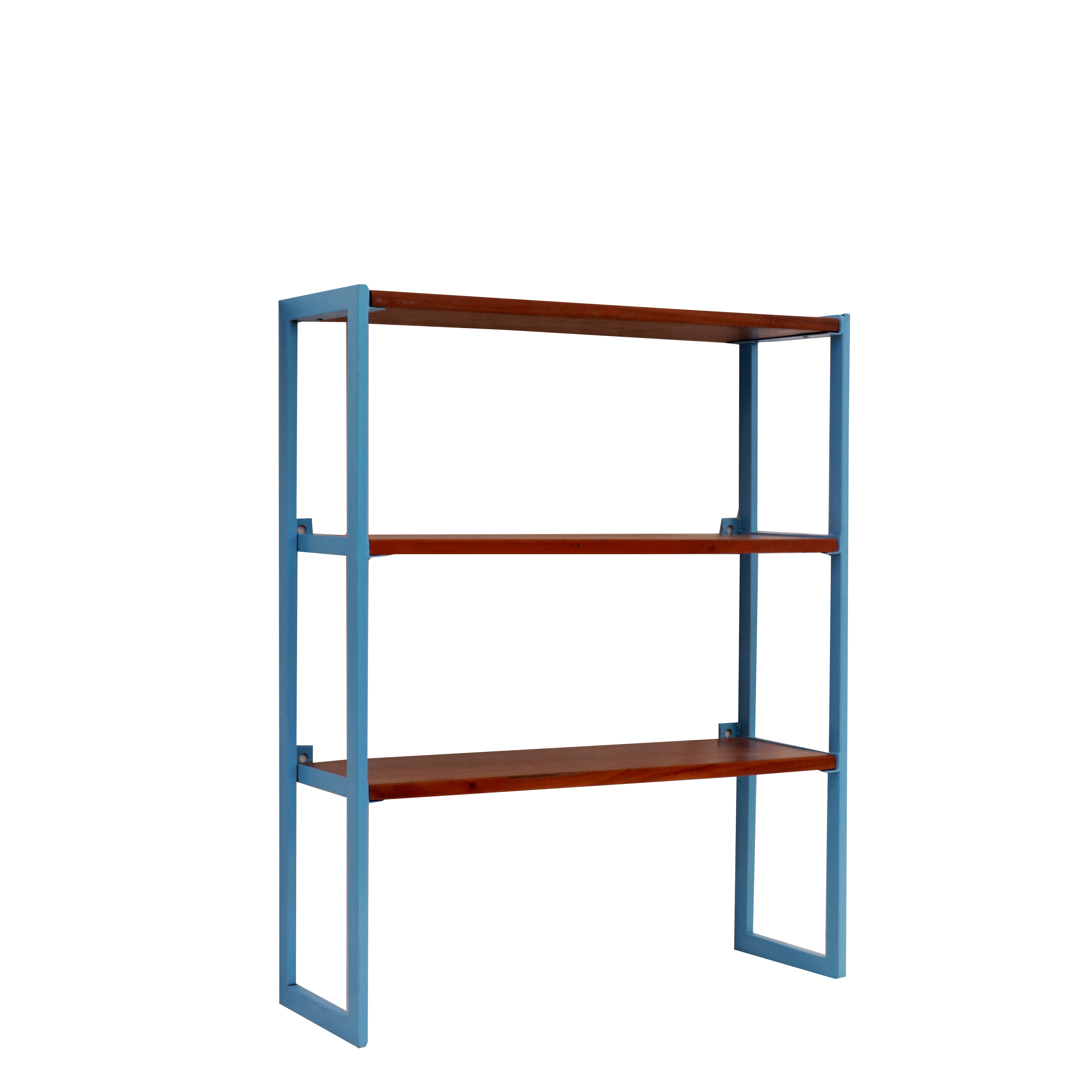 Quirky Blue and Wooden Shelving Unit Rack