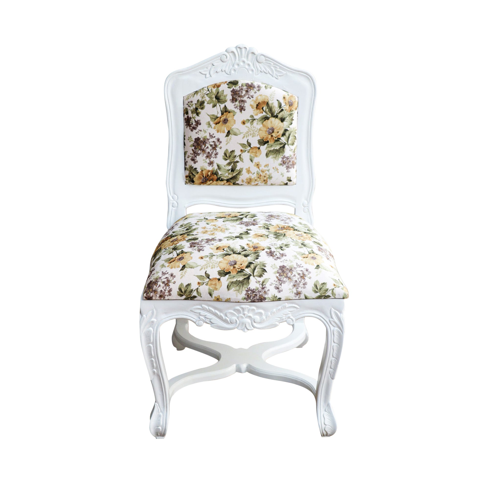 (Set of 2) White duco Royal Teak Chair Dining Chair
