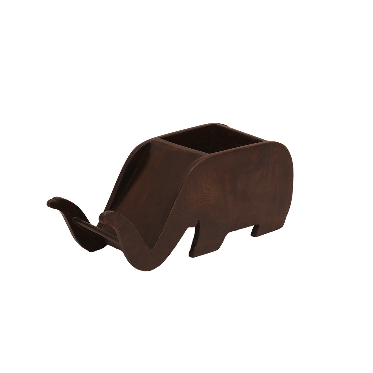 Elephant Pen Holder with Mobile Stand (Dark Tone) Desk Organizer