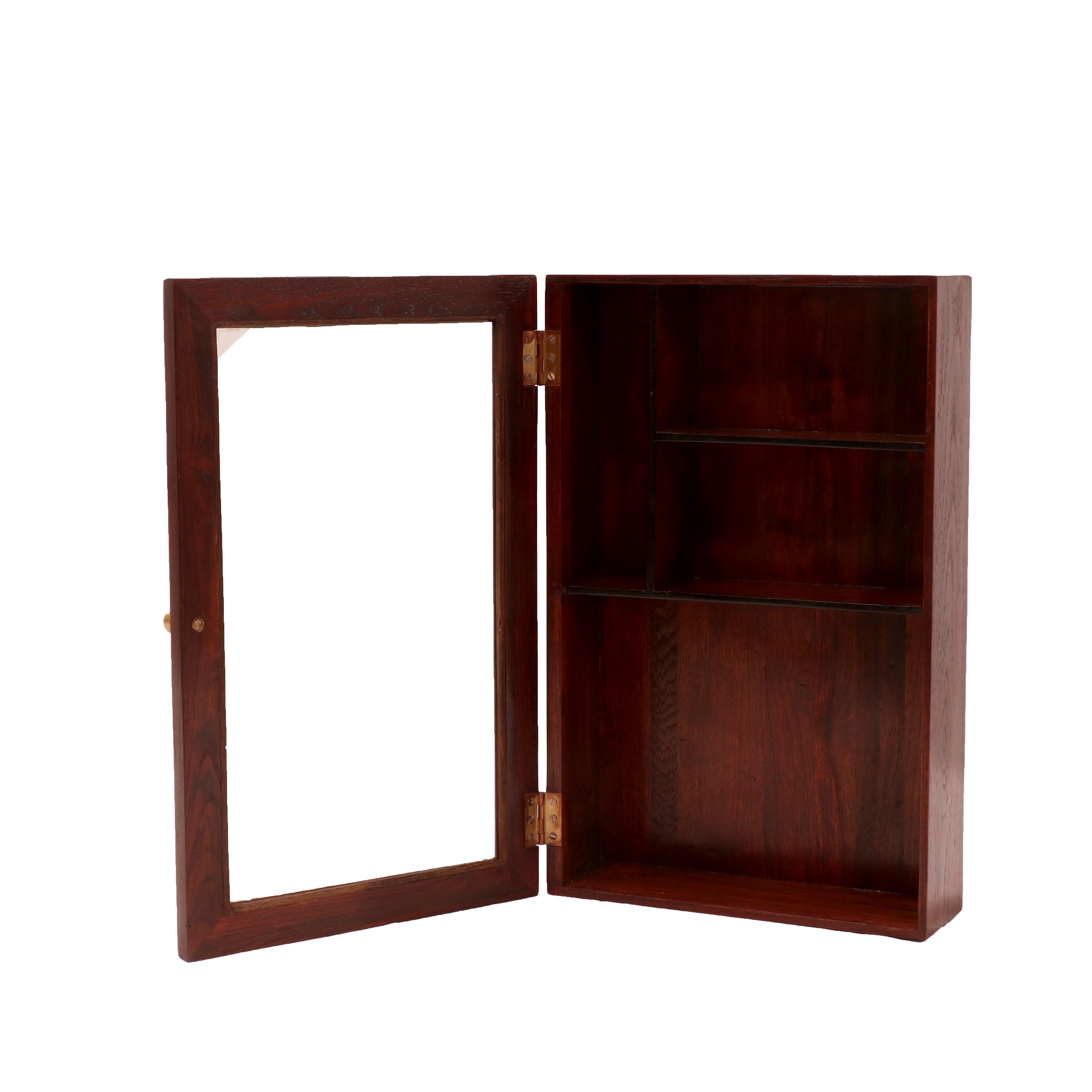 Dark Brown Old School Kitchen Organizer Wall Cabinet