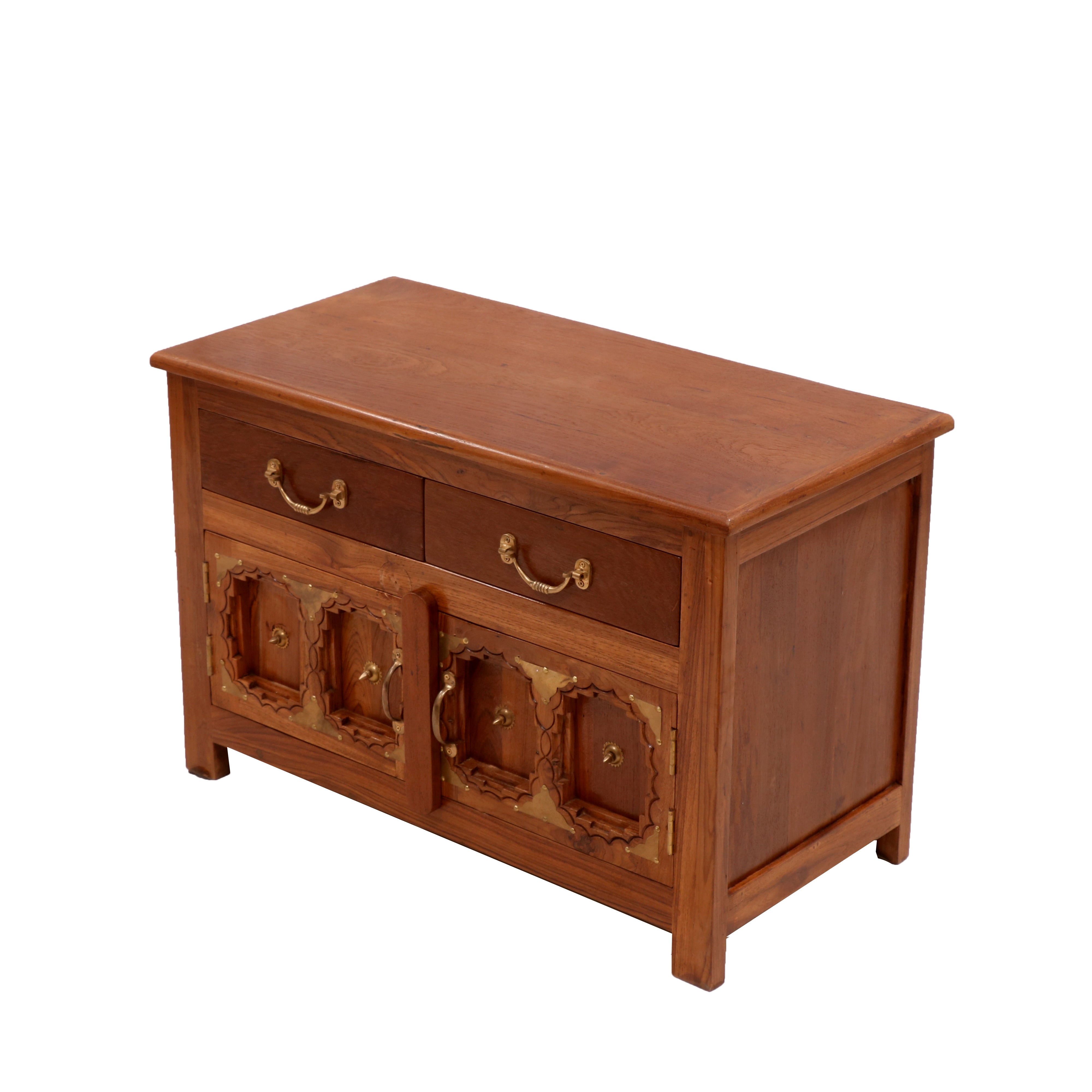 Brass work Carved Cupboard (31 x 15 x 20 Inch) Cupboard