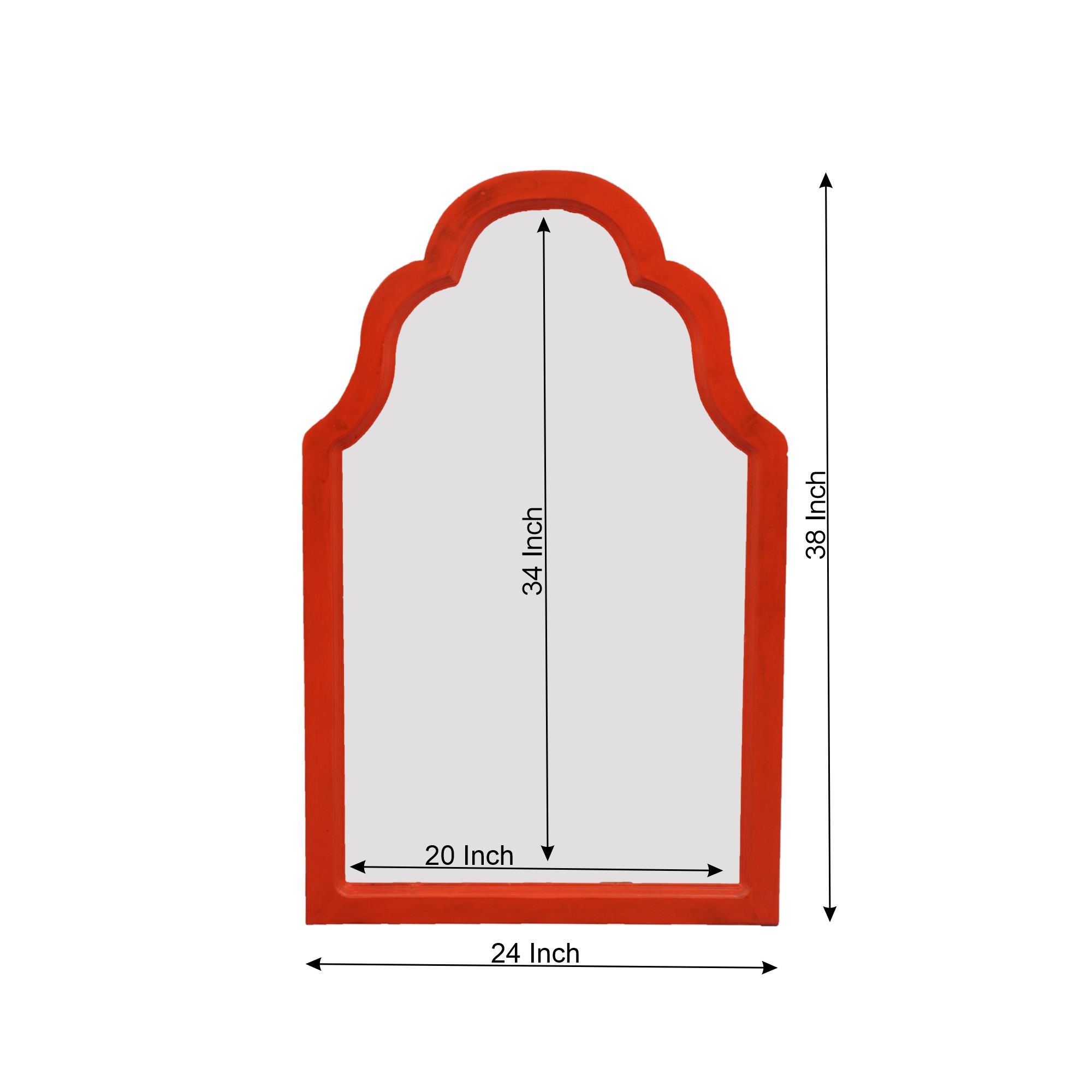 Solid Wood Peach Colored Wall Mirror Mirror