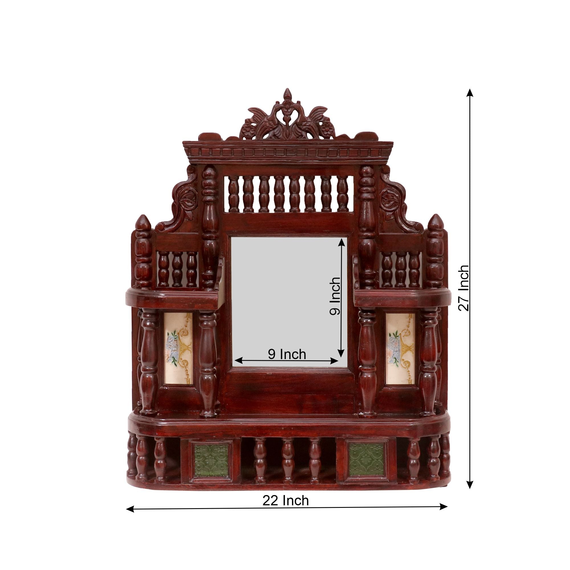Intricate Carved Sheesham Wood Mirror Mirror