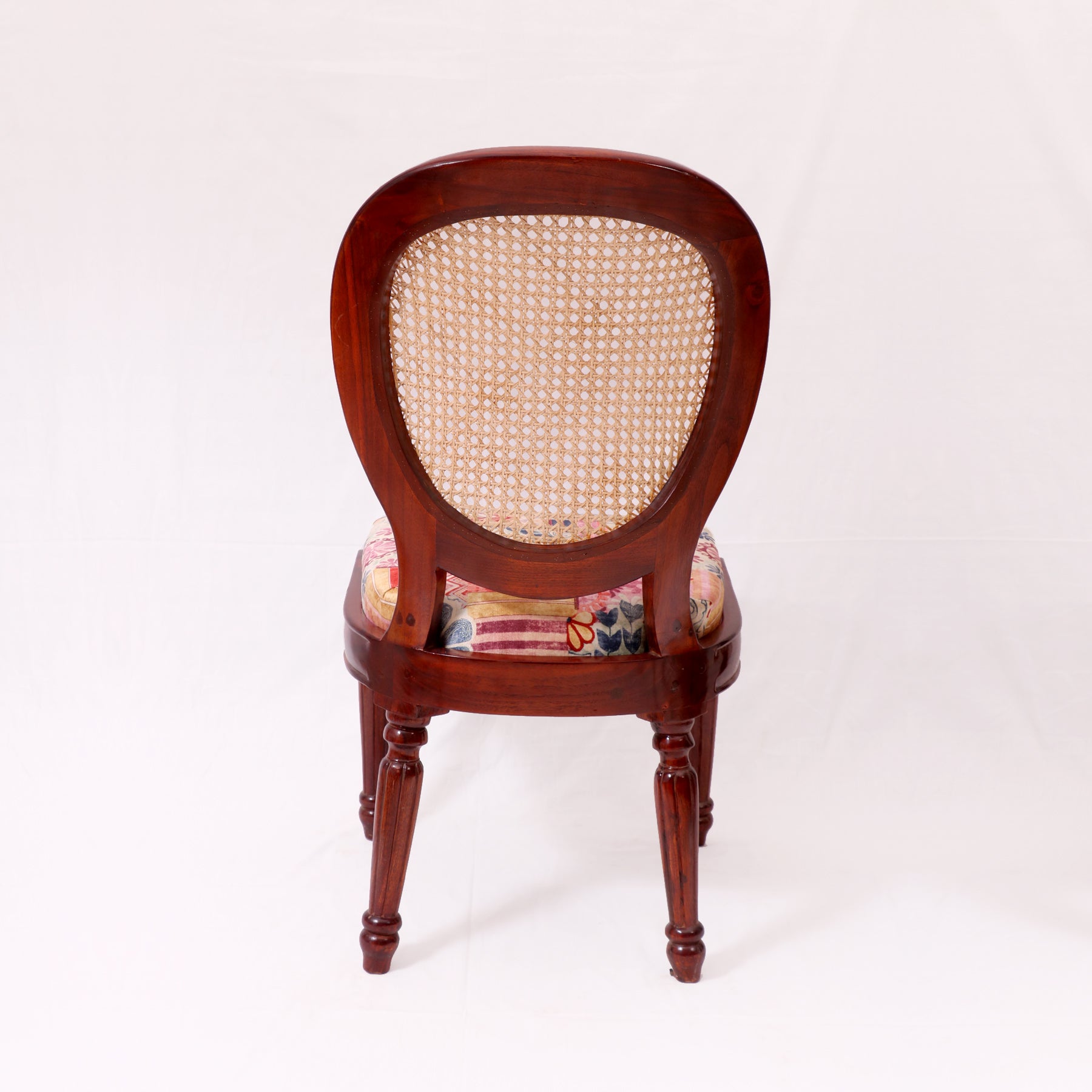 (Set of 2) Teak wood curved spherical authentic Cane dining chair Dining Chair