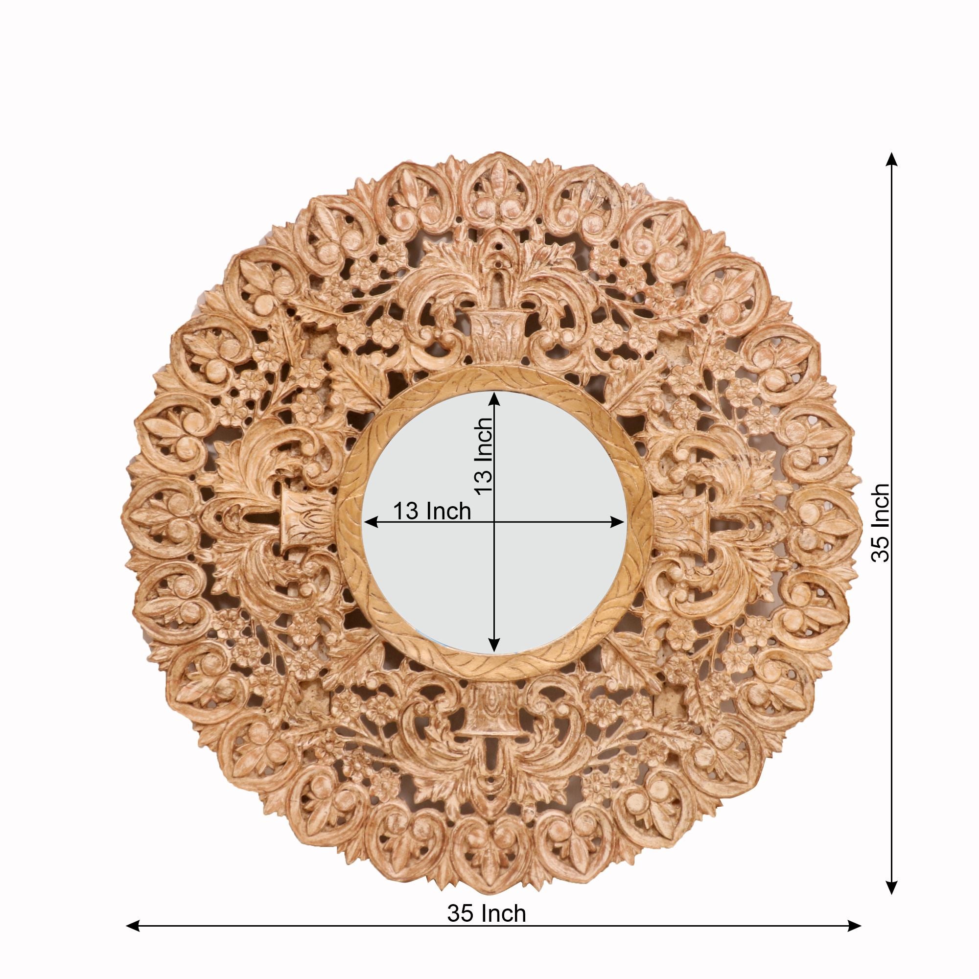 Intricate Carved Wooden Mirror Mirror