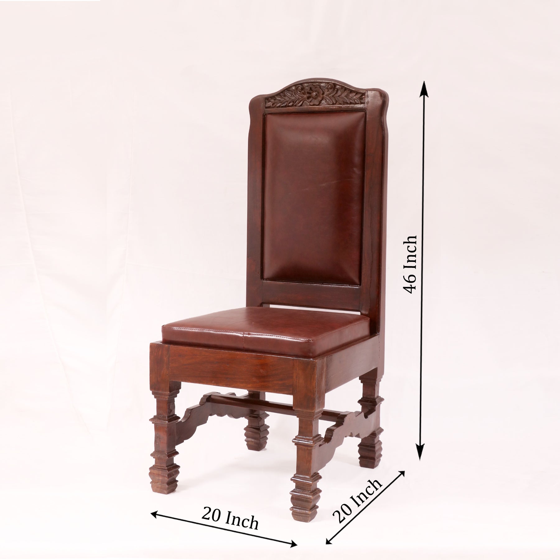 (Set of 2) Medium brown Simple Stepwell Dinning Chair Dining Chair