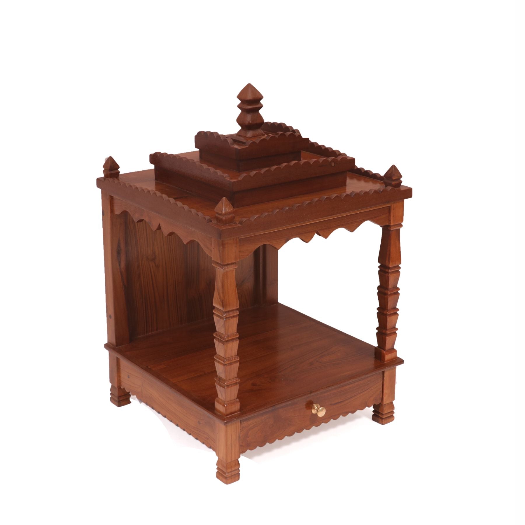 Pretty Tiered Wooden Mandir Temple
