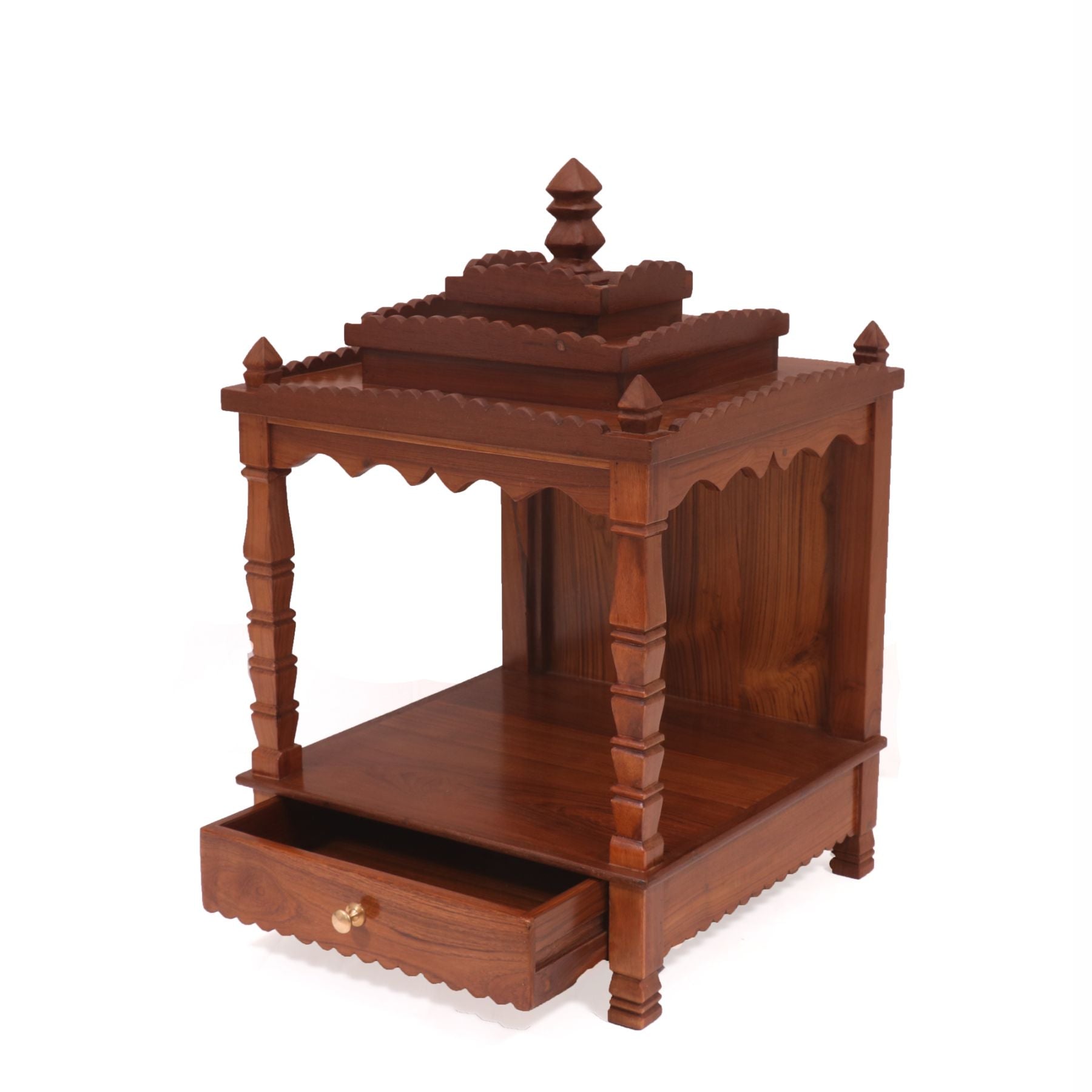 Pretty Tiered Wooden Mandir Temple