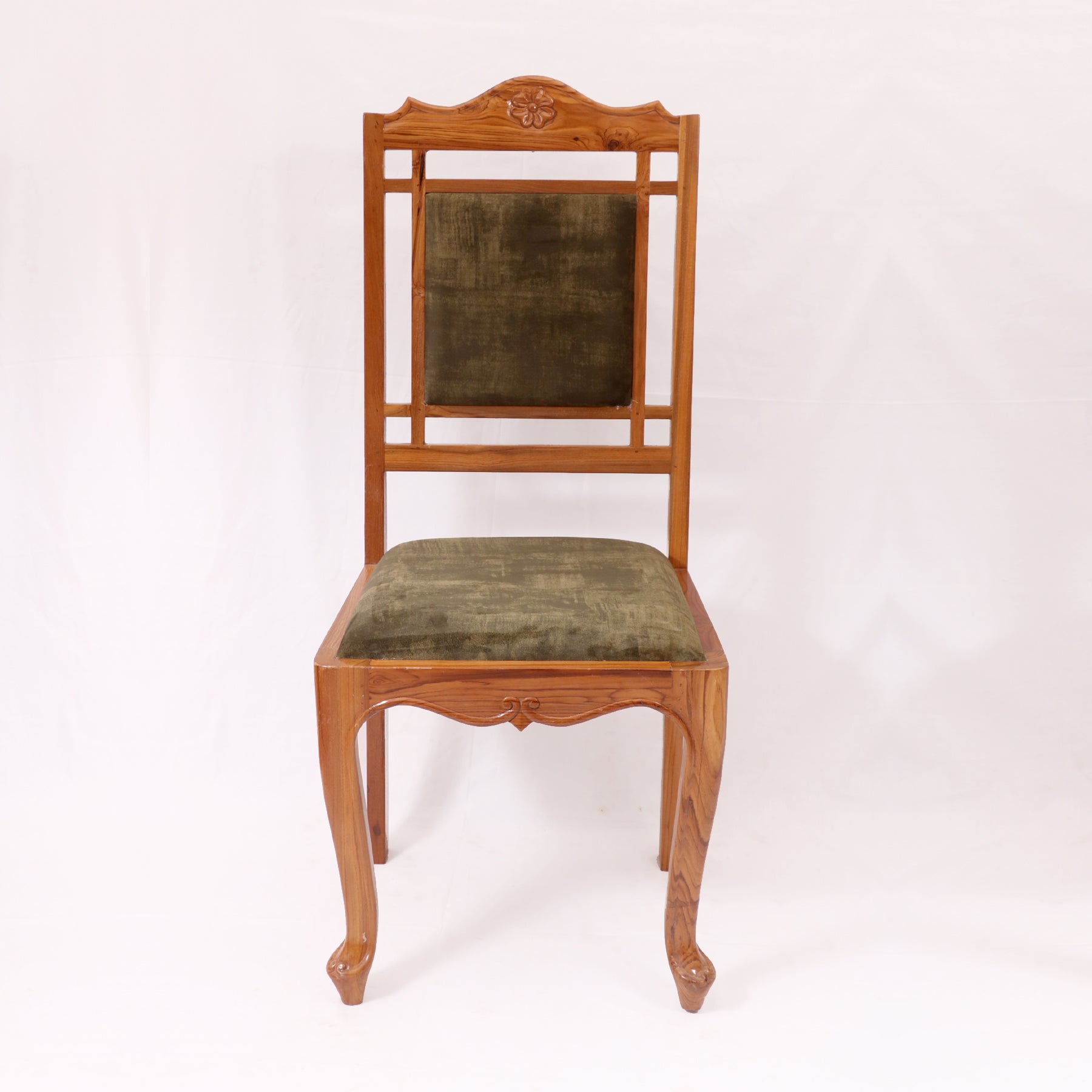 (Set of 2) Teak Wood Traditional Dinning office all purpose Chair henna color Dining Chair
