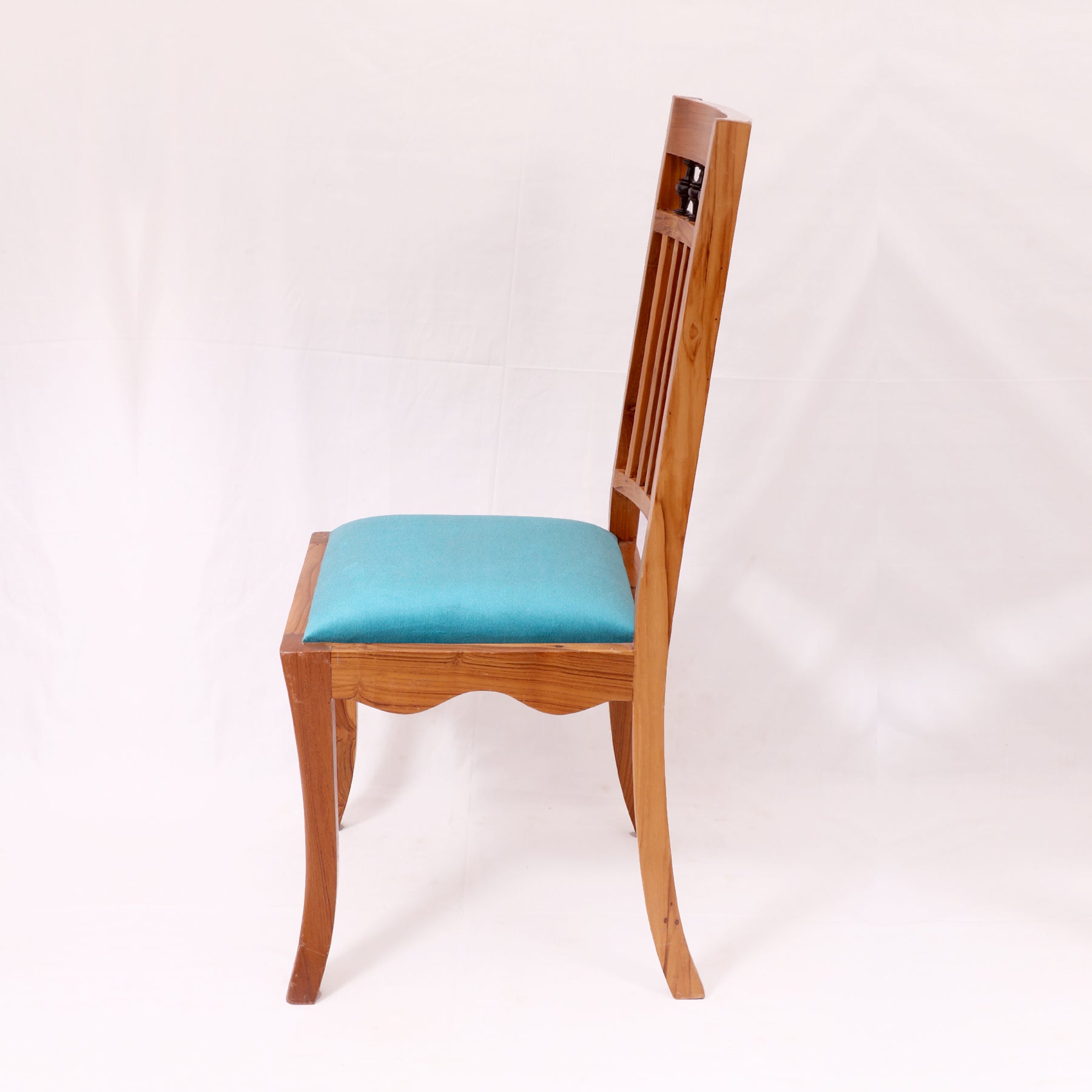 (Set of 2) Colonial Blue velvet seating Dining Chairs Dining Chair