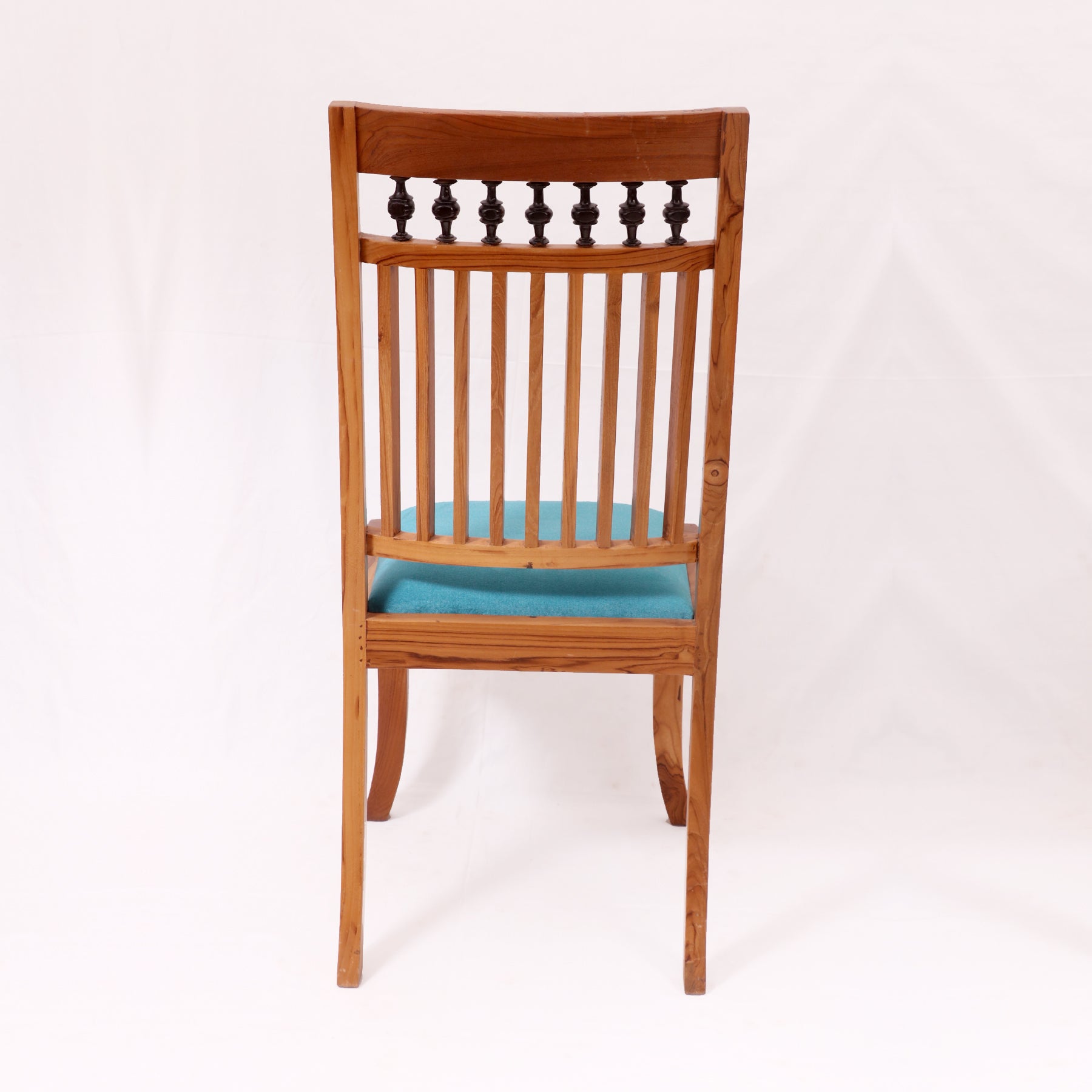 (Set of 2) Colonial Blue velvet seating Dining Chairs Dining Chair