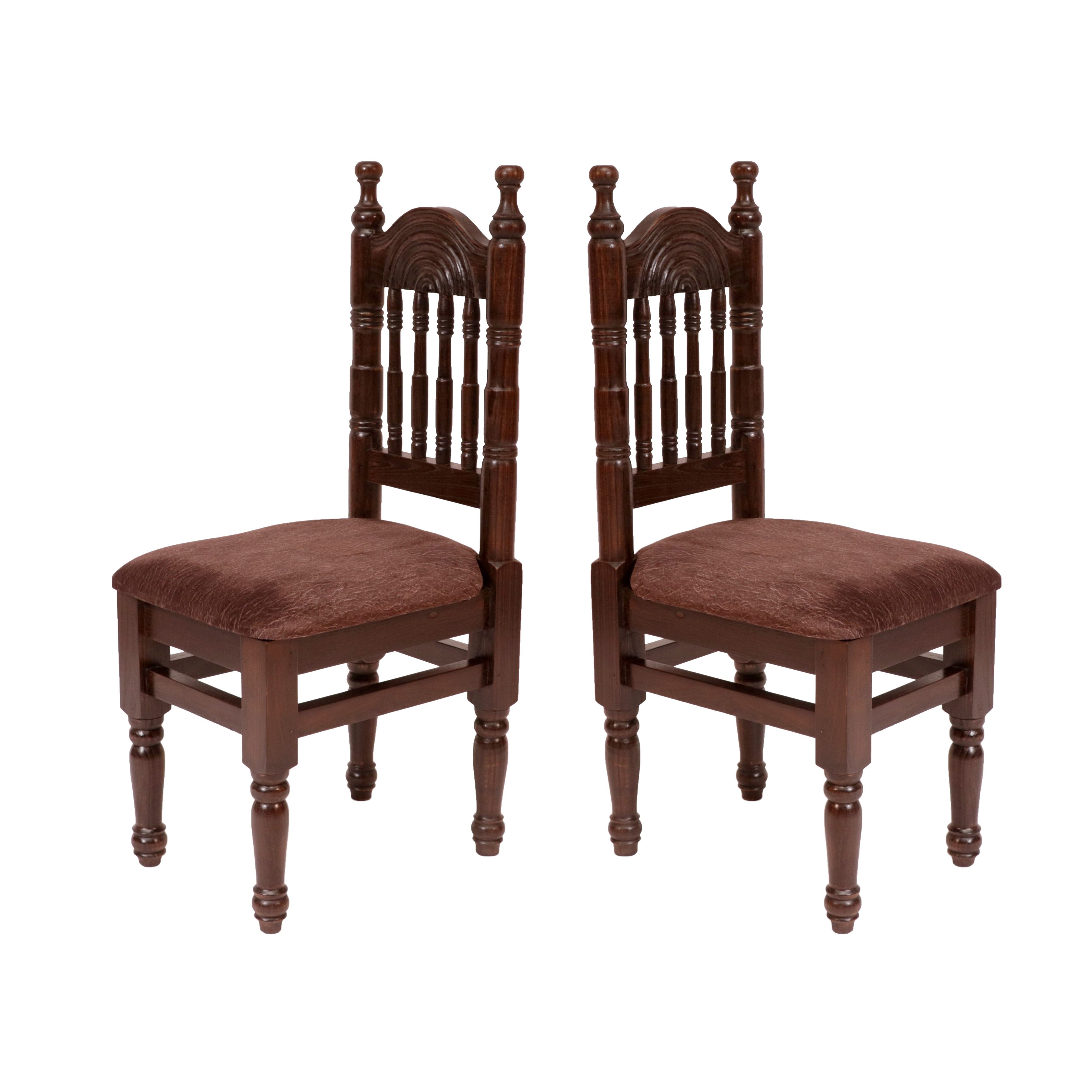 (Set of 2) Pillared Back Chair Dining Chair