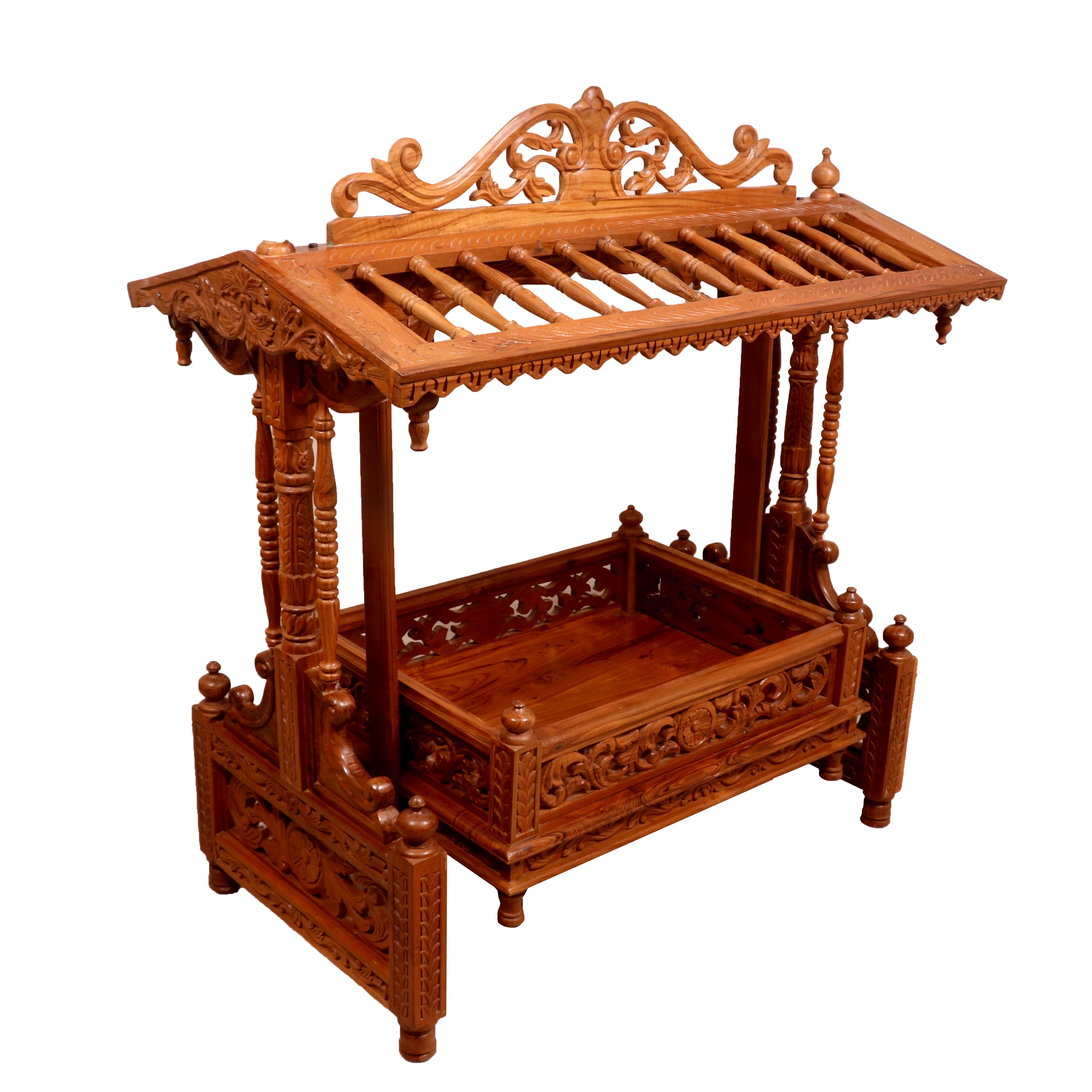 Simple Canopy Wooden Cradle Cradle