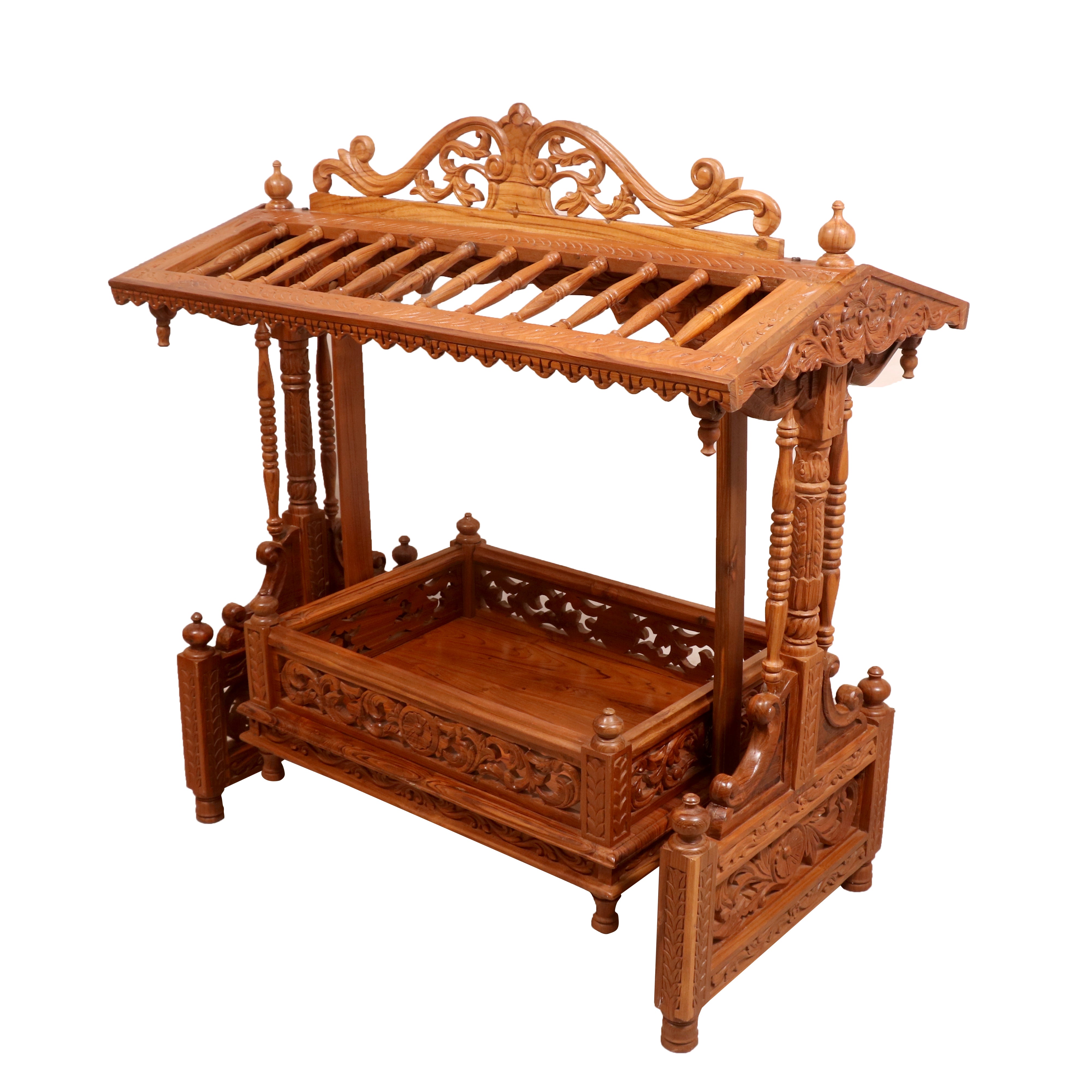 Simple Canopy Wooden Cradle Cradle