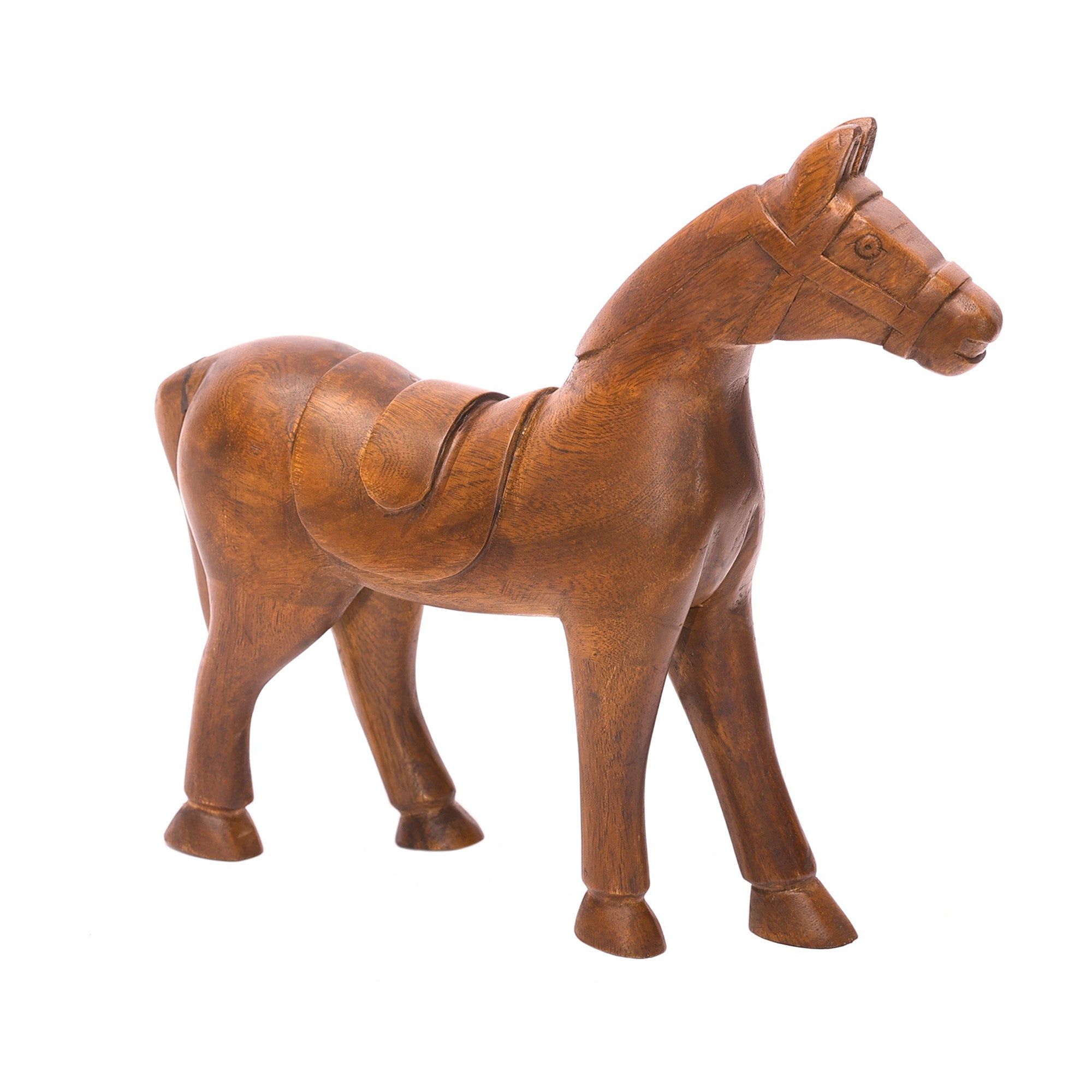 Walking Style Carved wooden Horse Animal Figurine