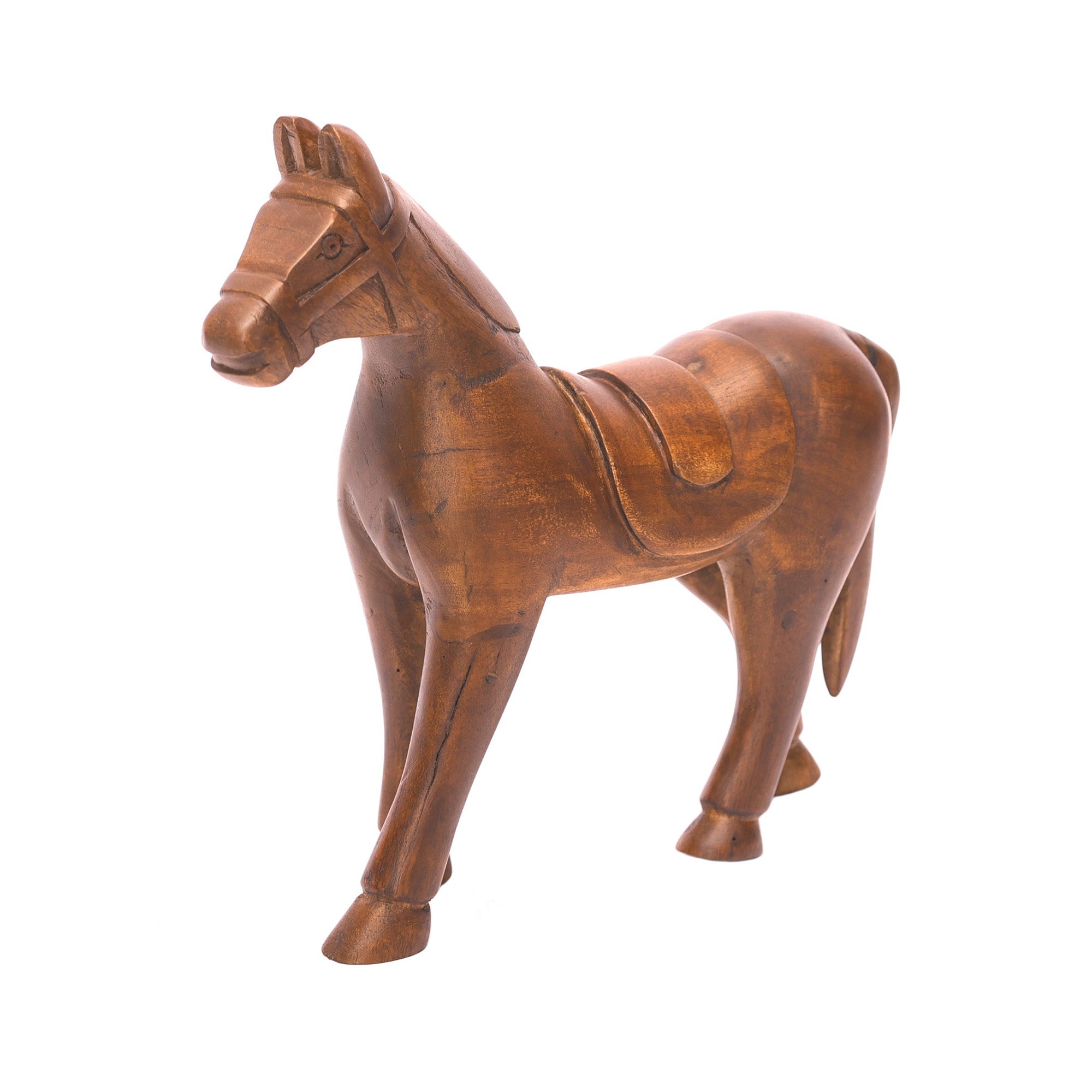 Walking Style Carved wooden Horse Animal Figurine