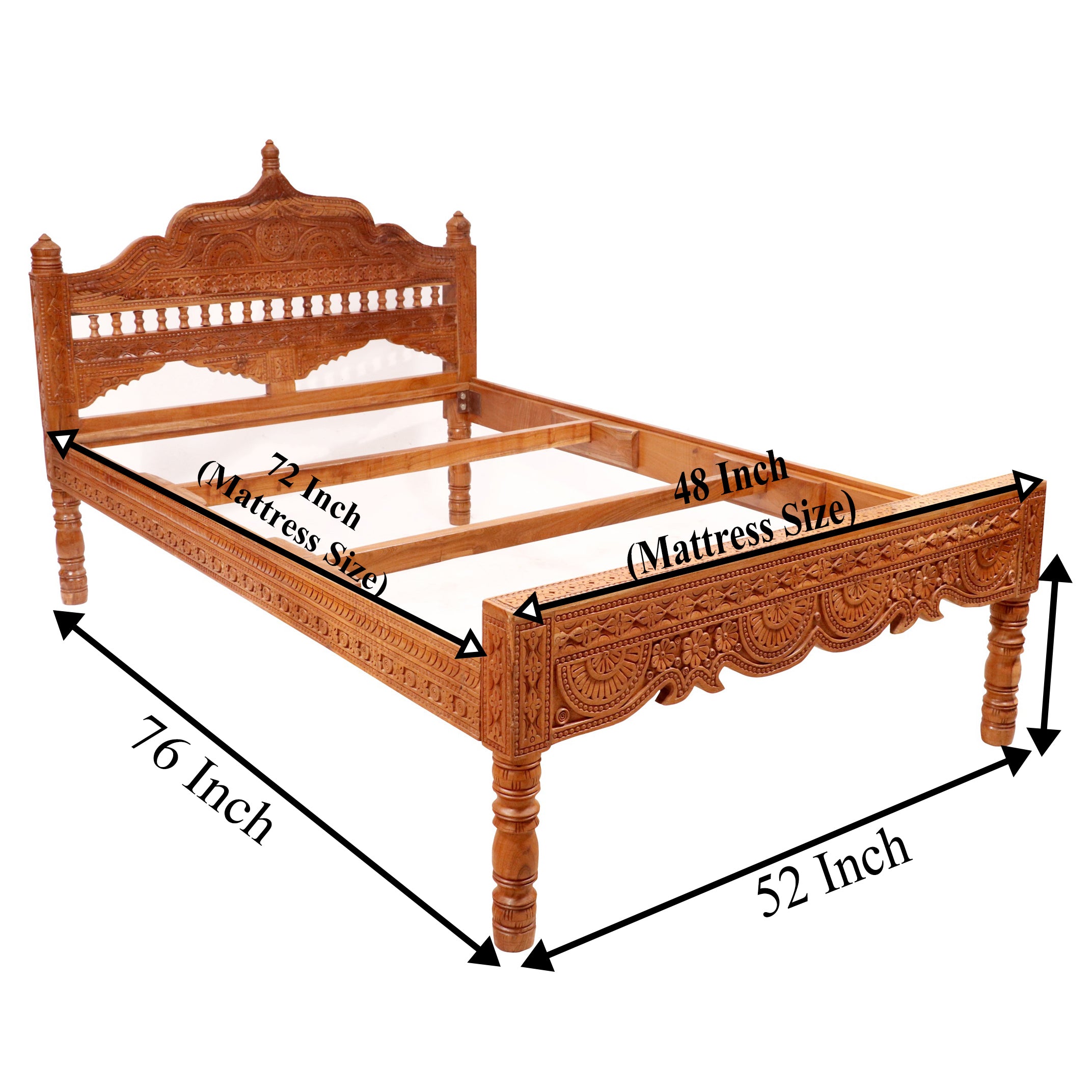 Folk carved Traditional bed Bed