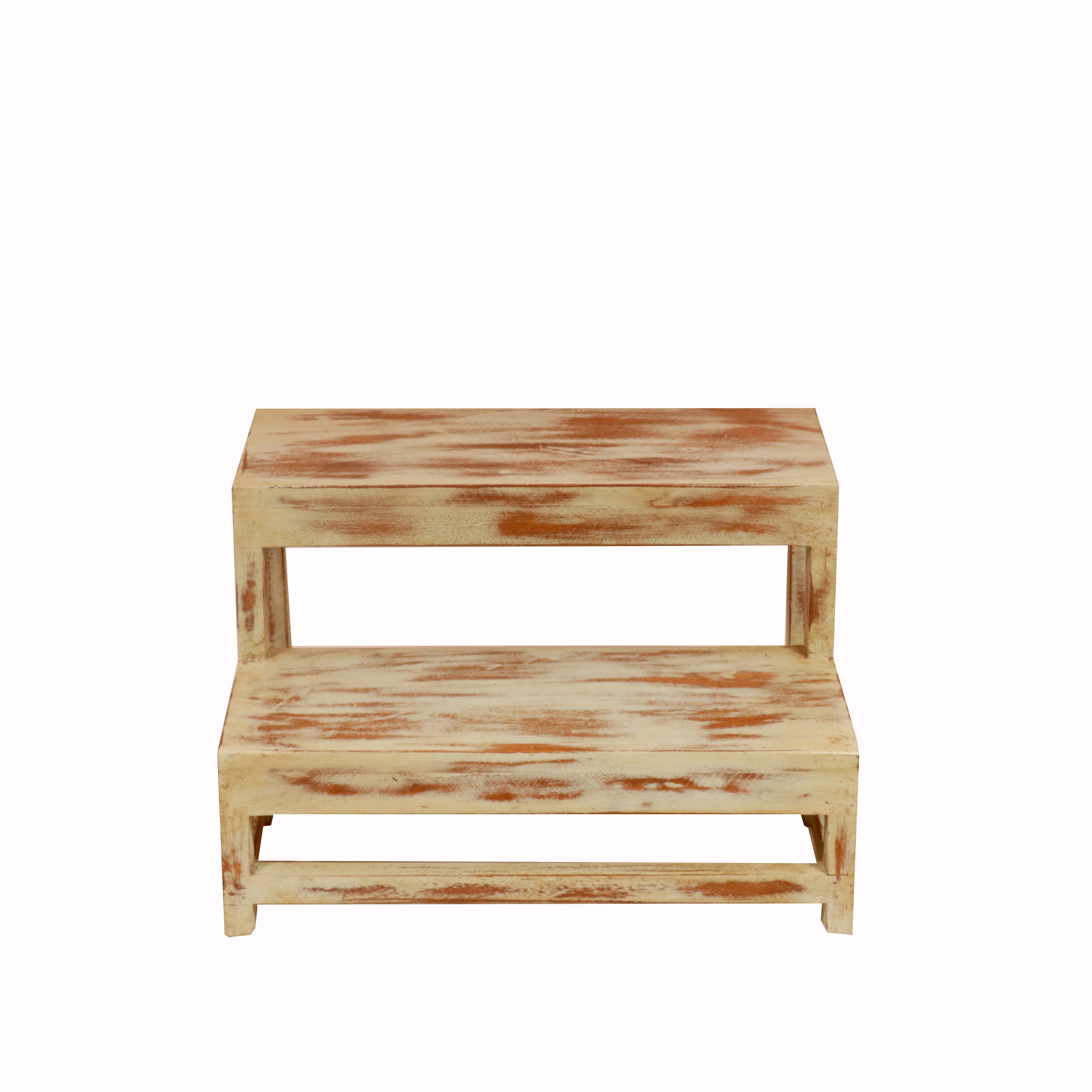 Distressed White Step Stool Stool