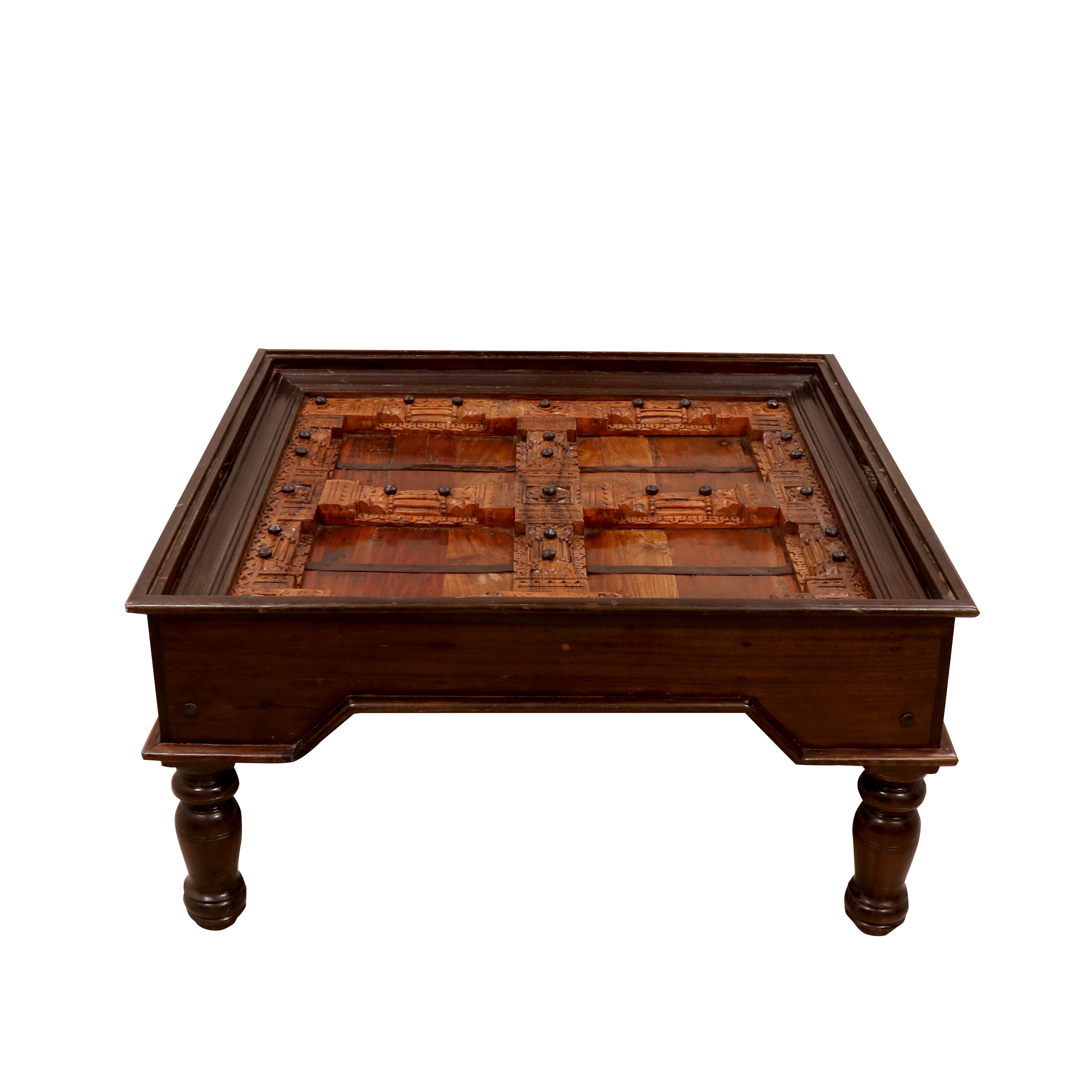 Square Top Carving Coffee Table Coffee Table