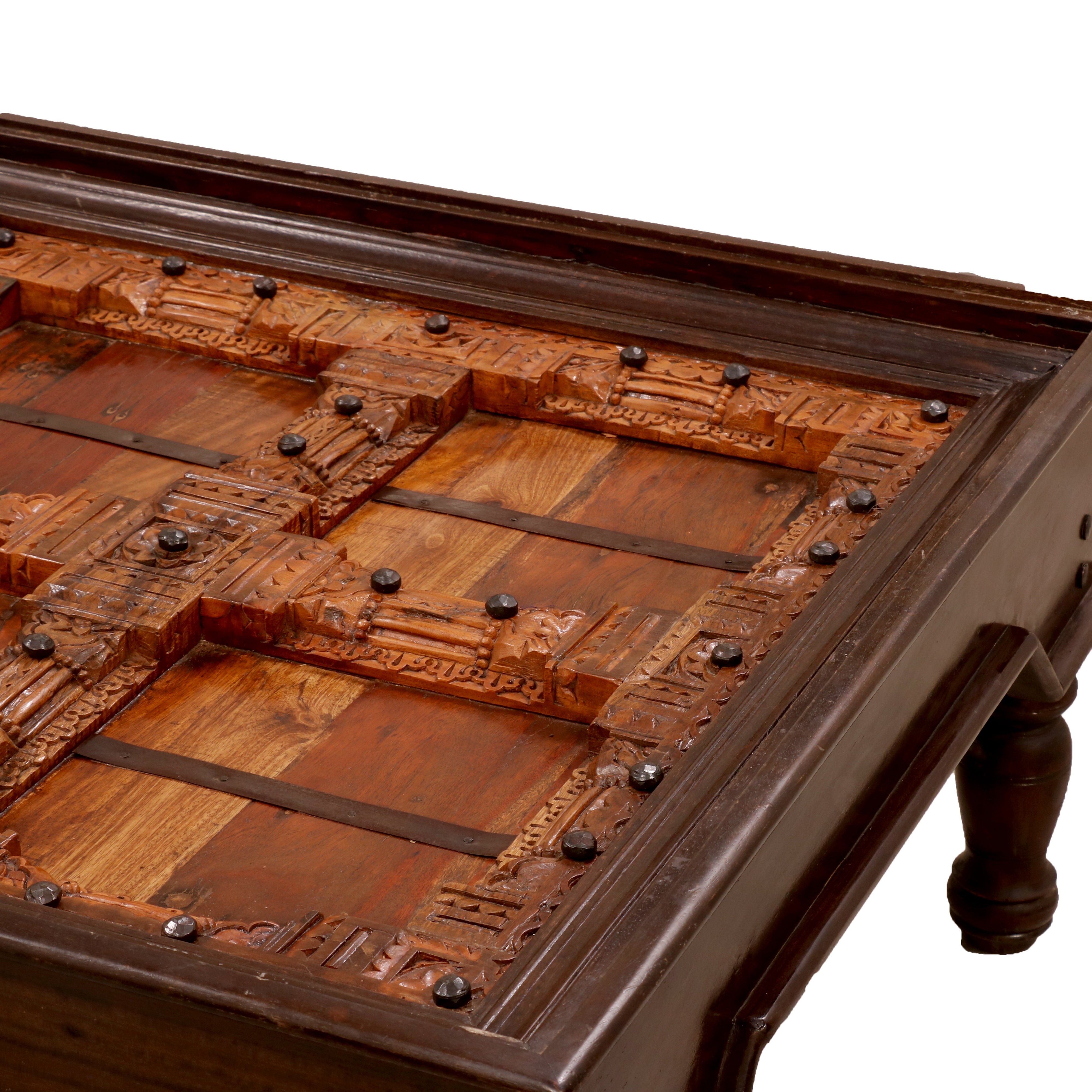 Square Top Carving Coffee Table Coffee Table