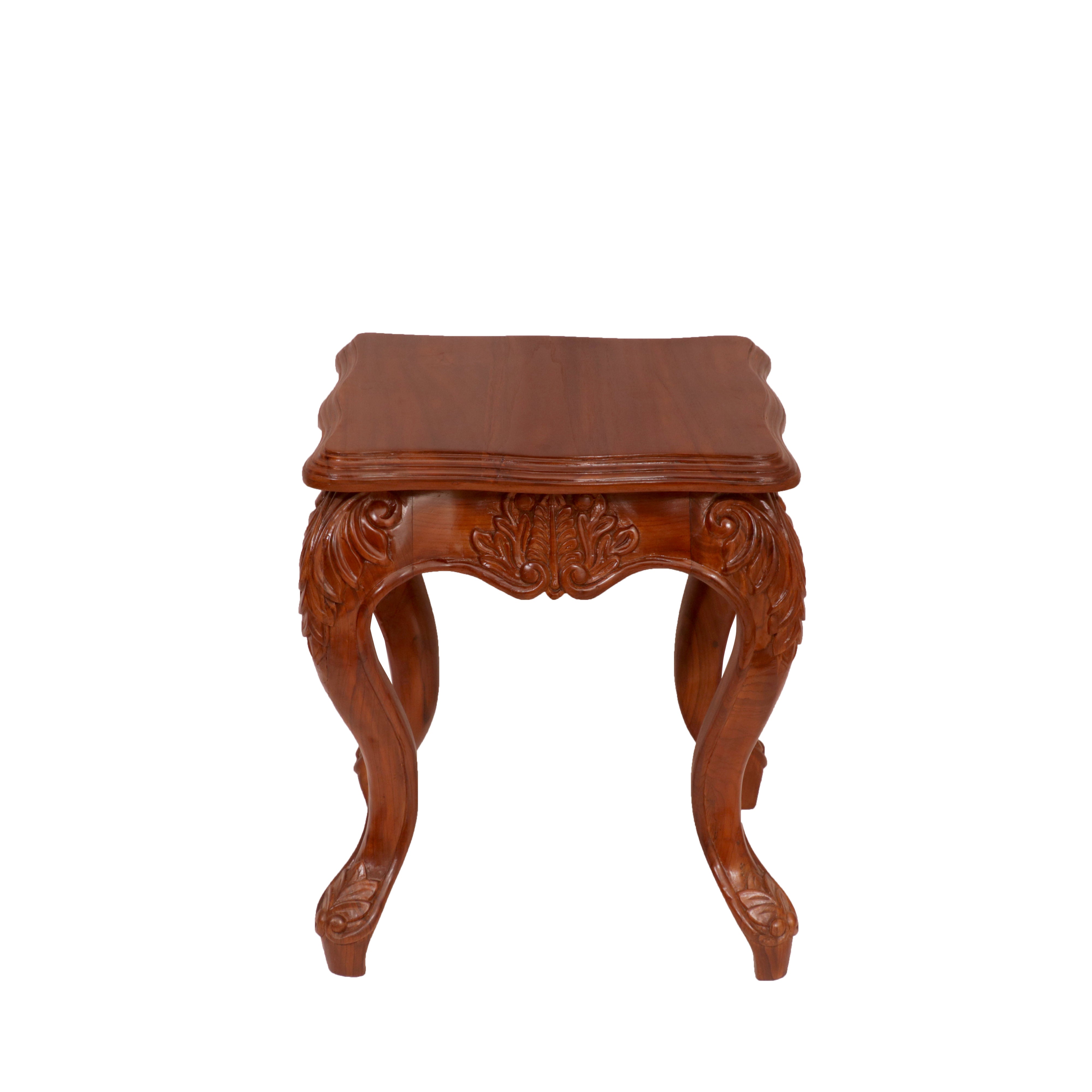 Square Carved End Table End Table