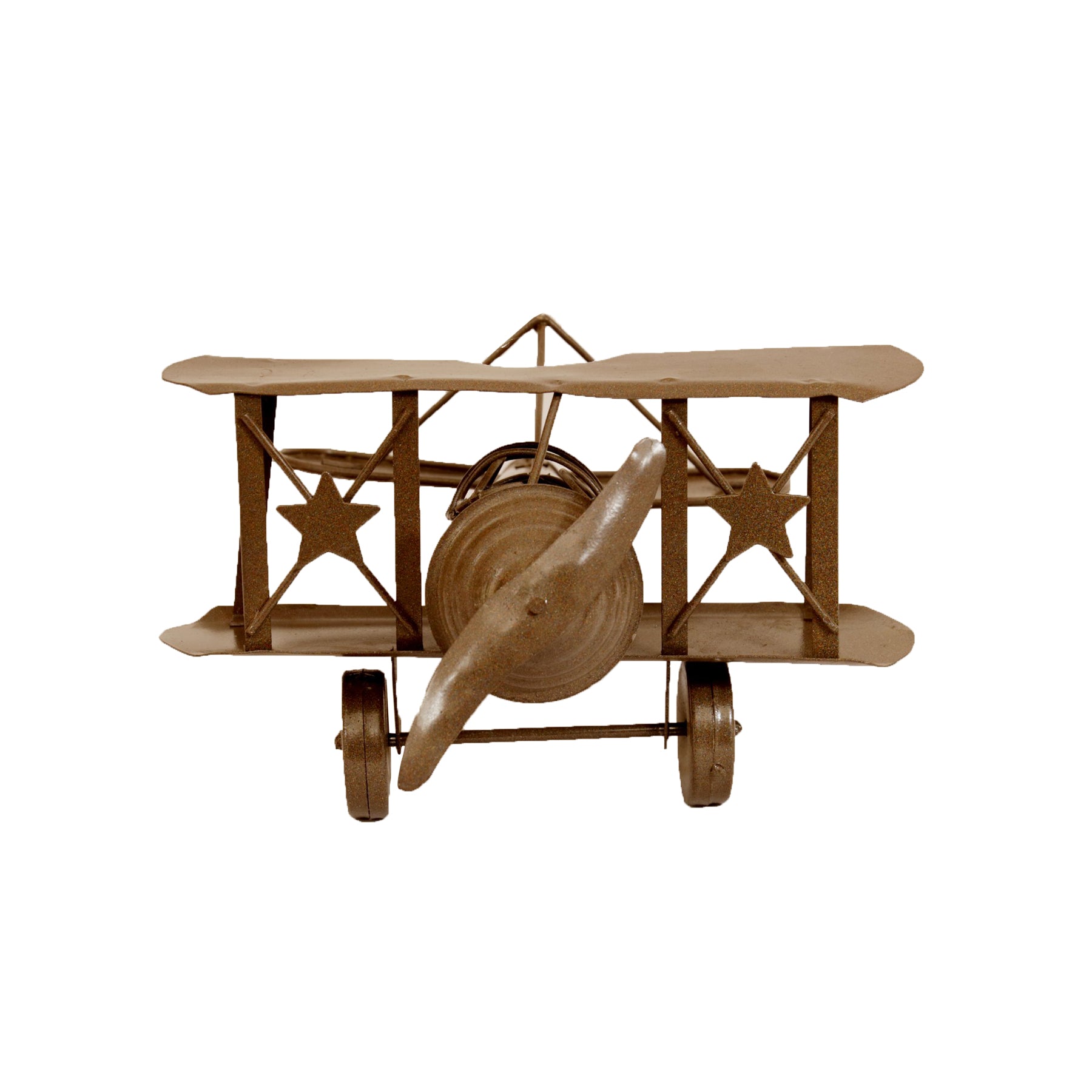 Vintage Brown Painted Plane Vehicle figurine