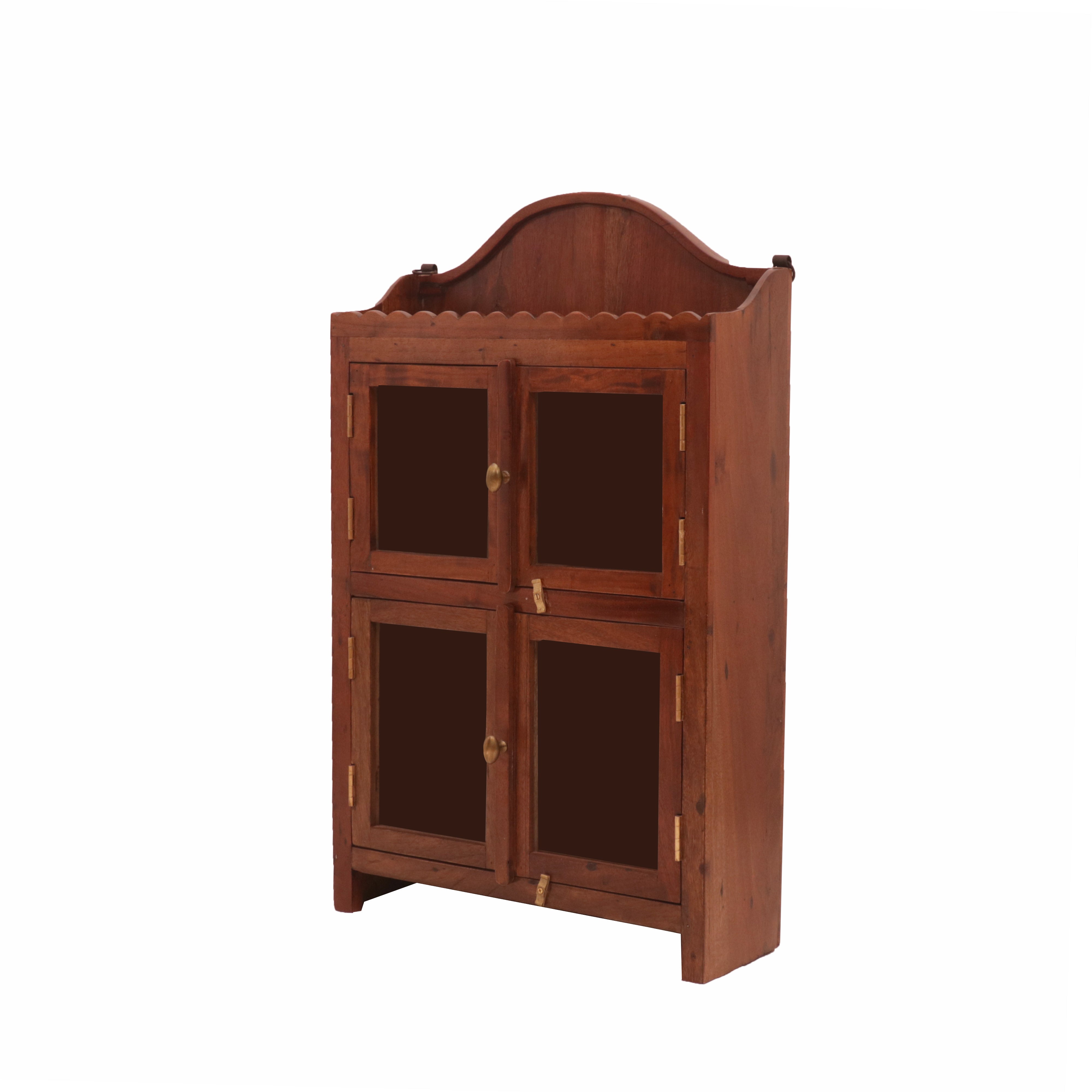 Two partitions & 1 Shelf Each Simple Glass and Wooden Cabinet Wall Cabinet