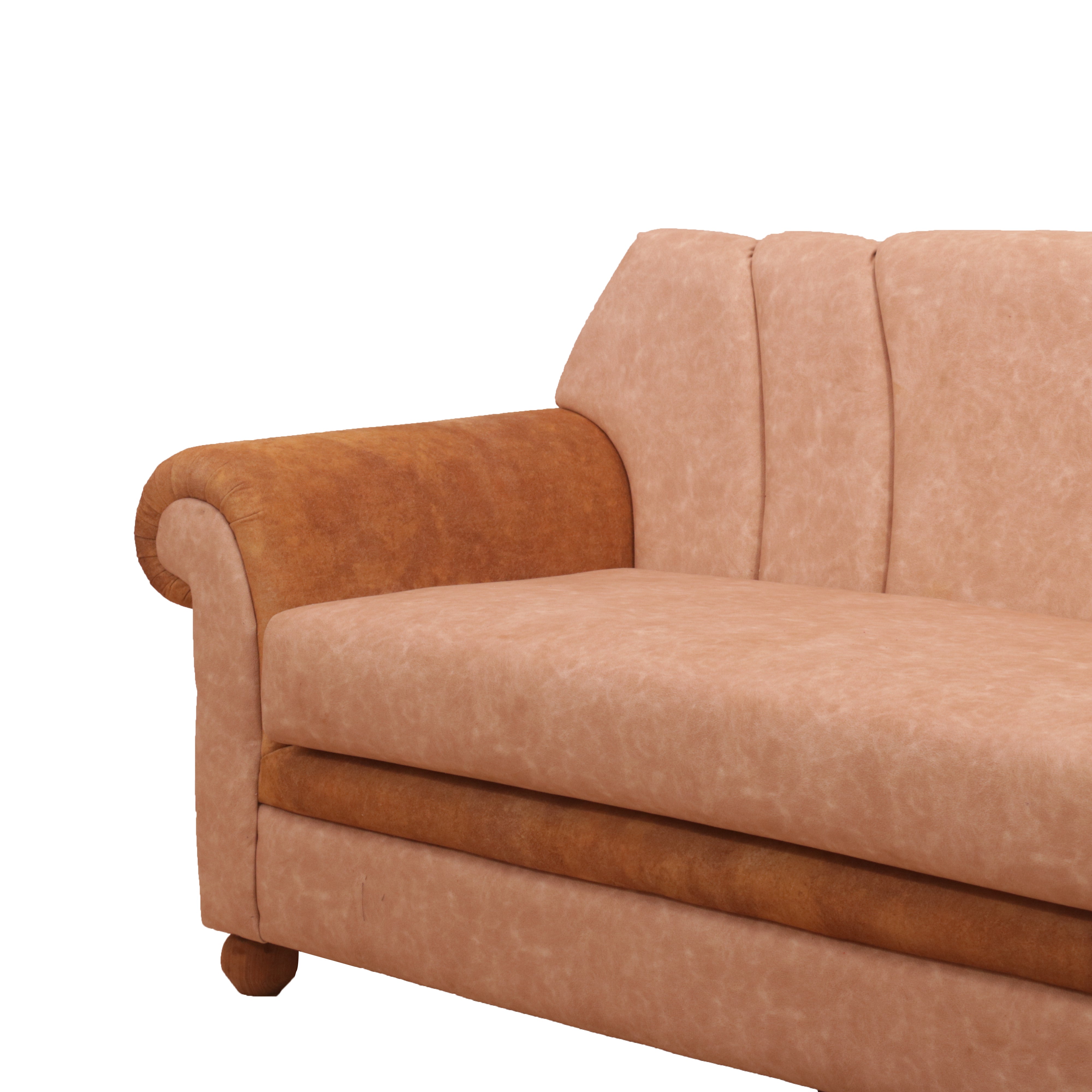 Layered Upholstered Beige Couch Sofa