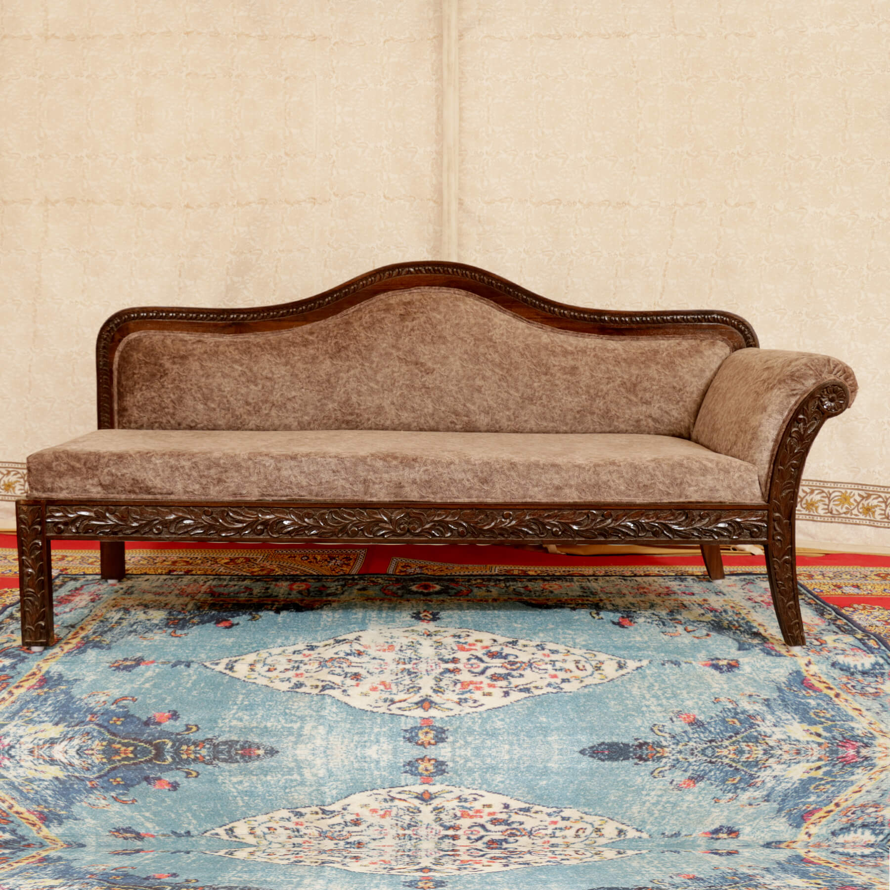 Elegant Three Seater Wood Sofa Sofa