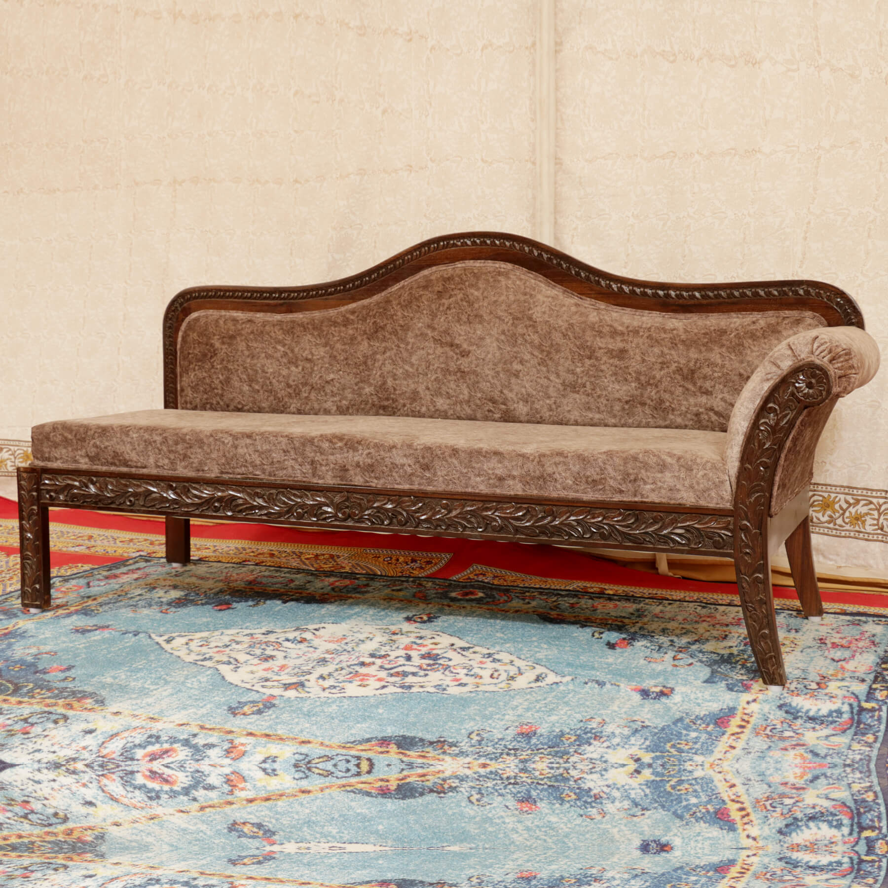 Elegant Three Seater Wood Sofa Sofa