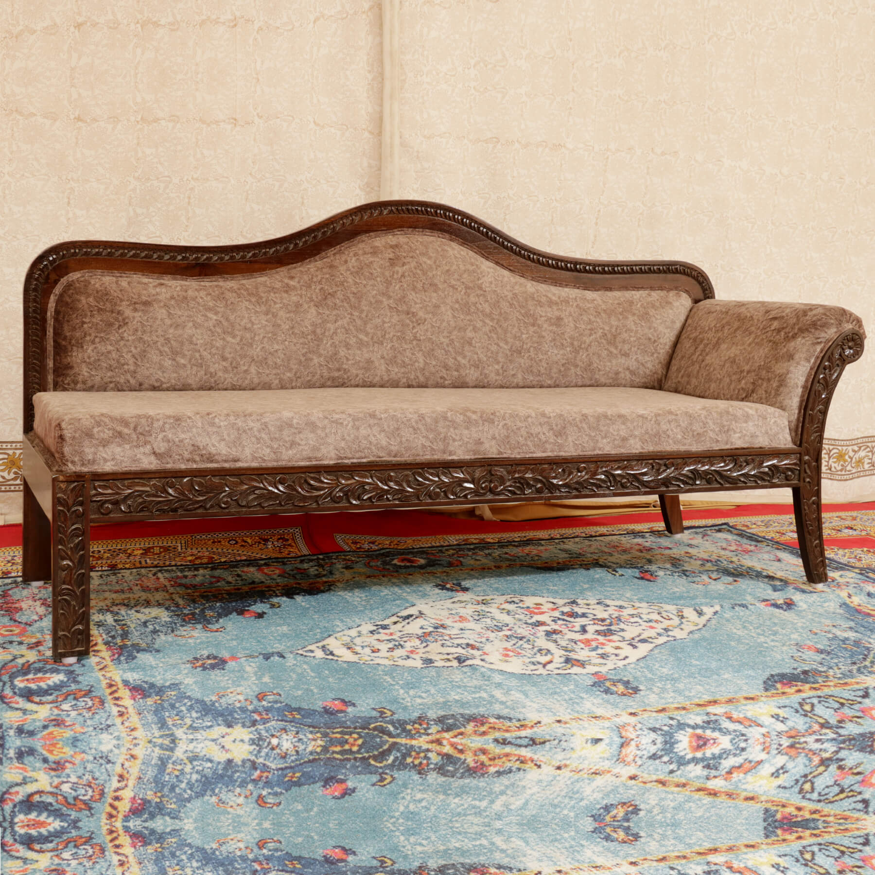 Elegant Three Seater Wood Sofa Sofa