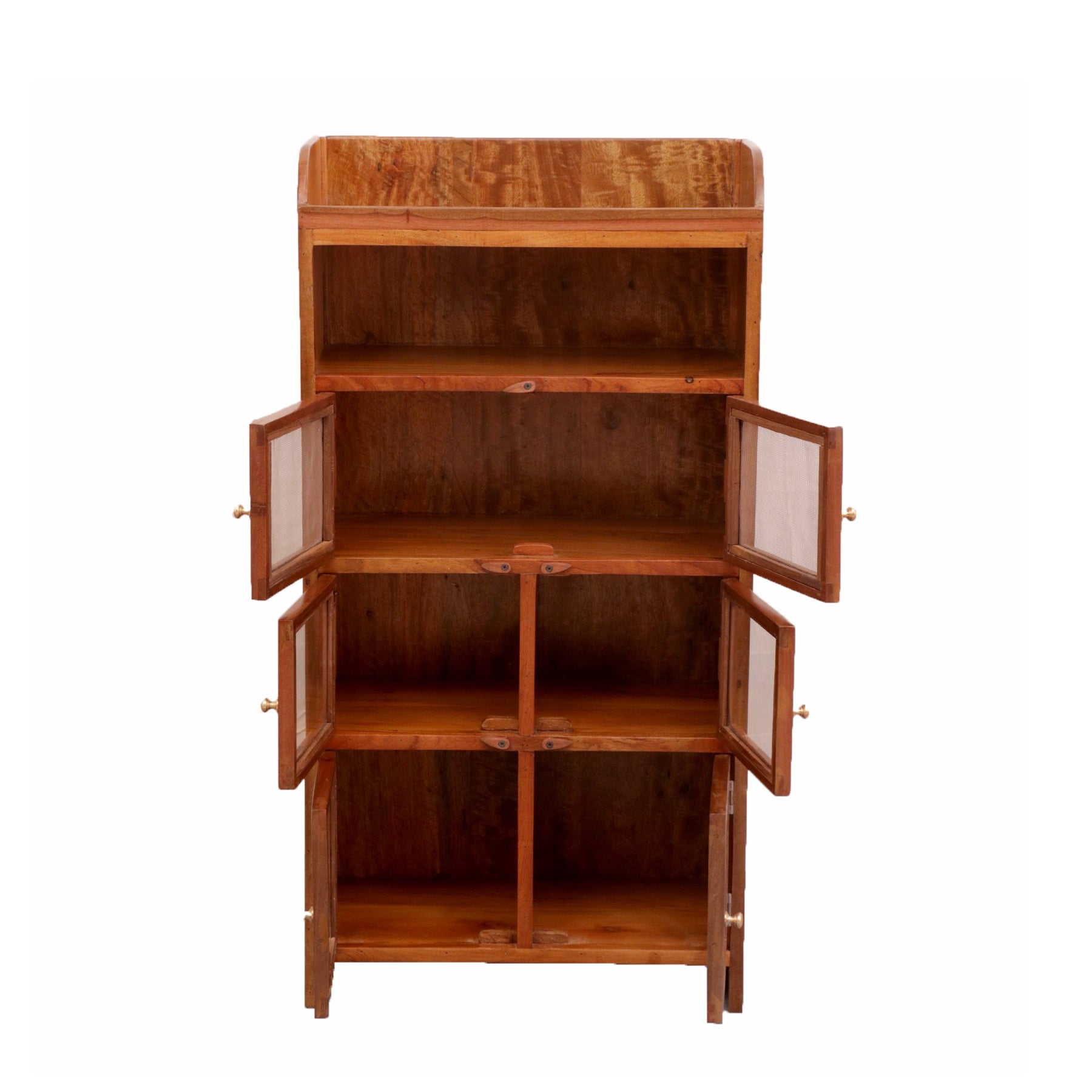 3 Section (2 Wire mesh + 1 Glass) Compact Sideboard Cupboard