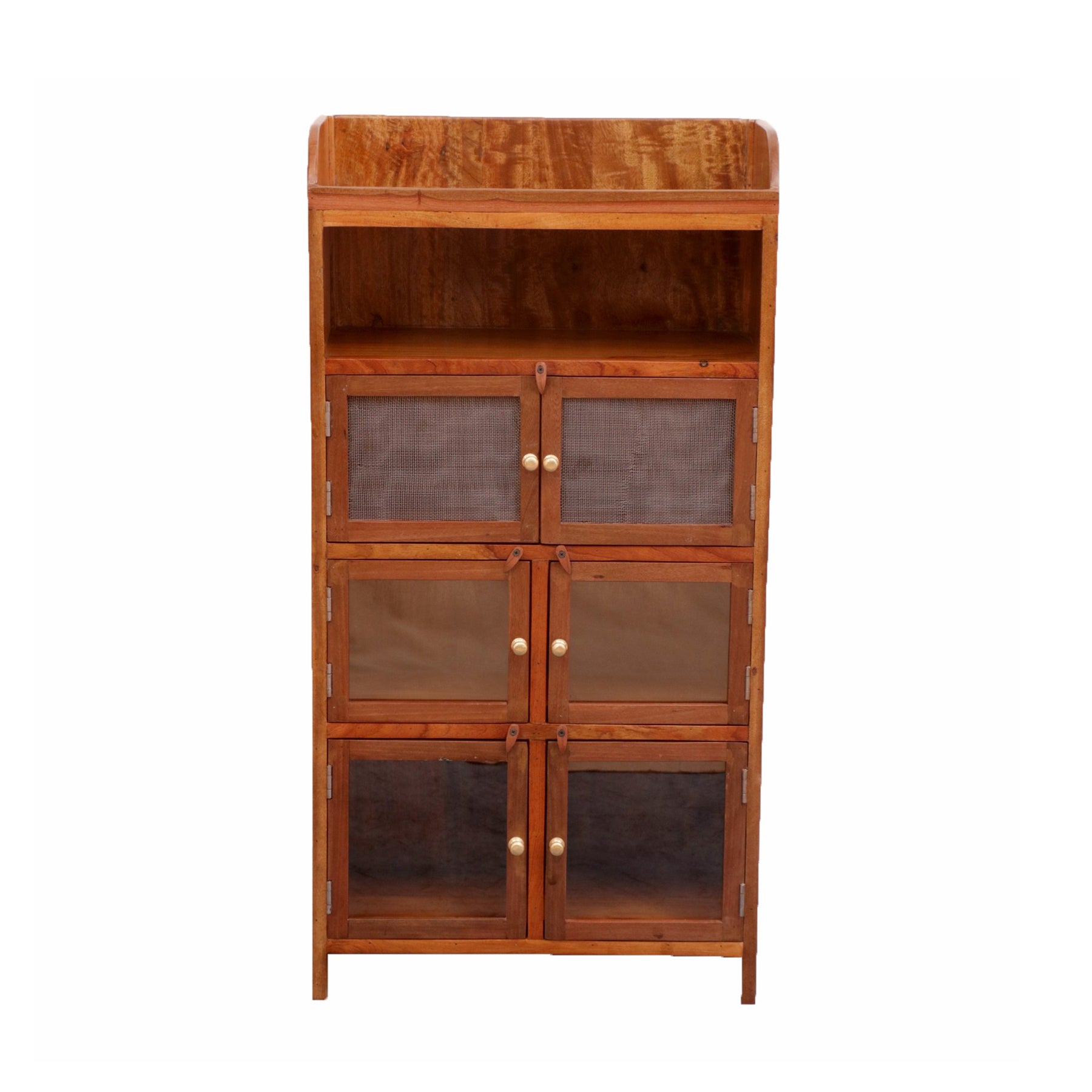 3 Section (2 Wire mesh + 1 Glass) Compact Sideboard Cupboard
