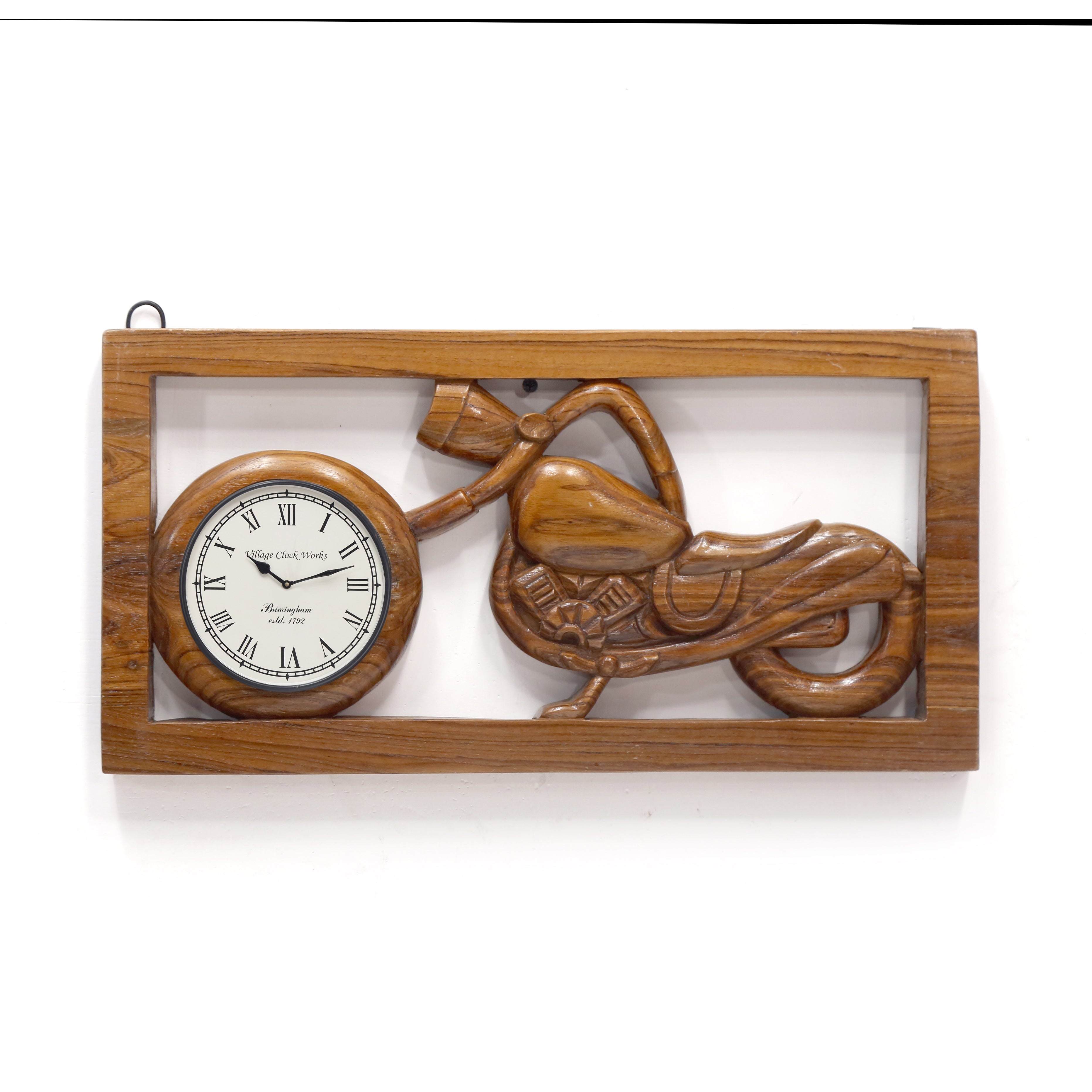 Bike Clock in Wood Clock