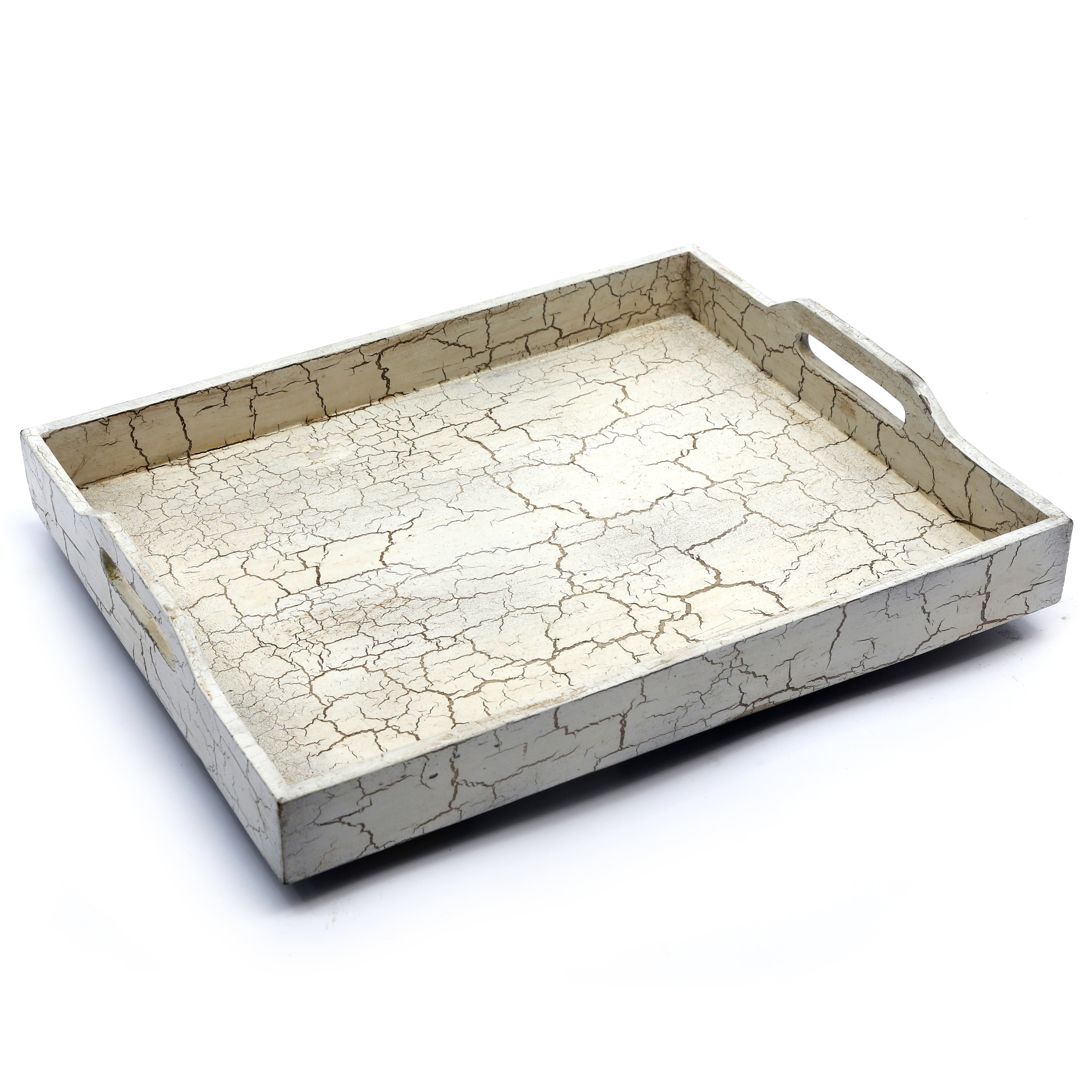 White Distressed Tray Set Tray