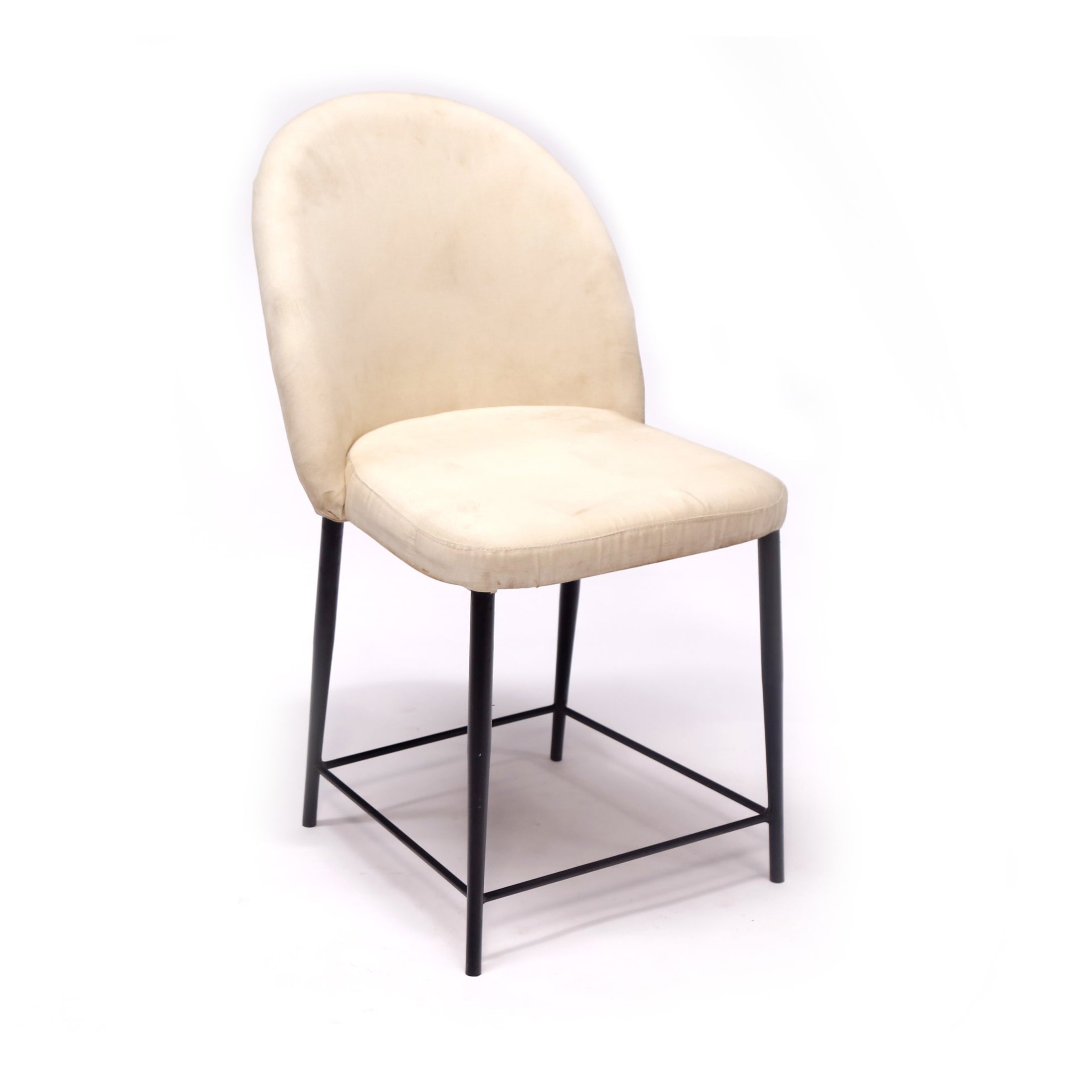 Fully White Cover Metal Chair Arm Chair