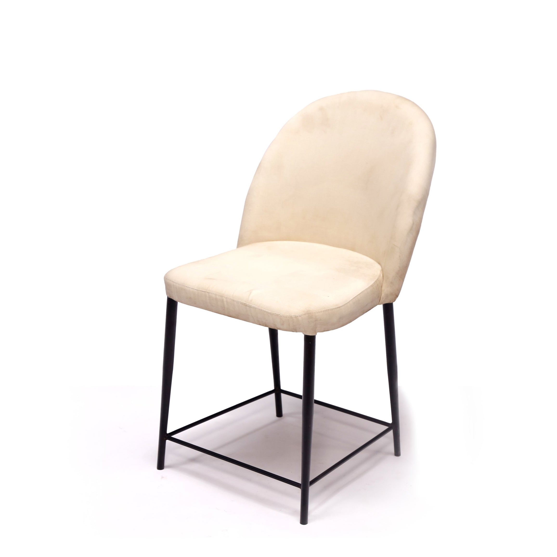 Fully White Cover Metal Chair Arm Chair