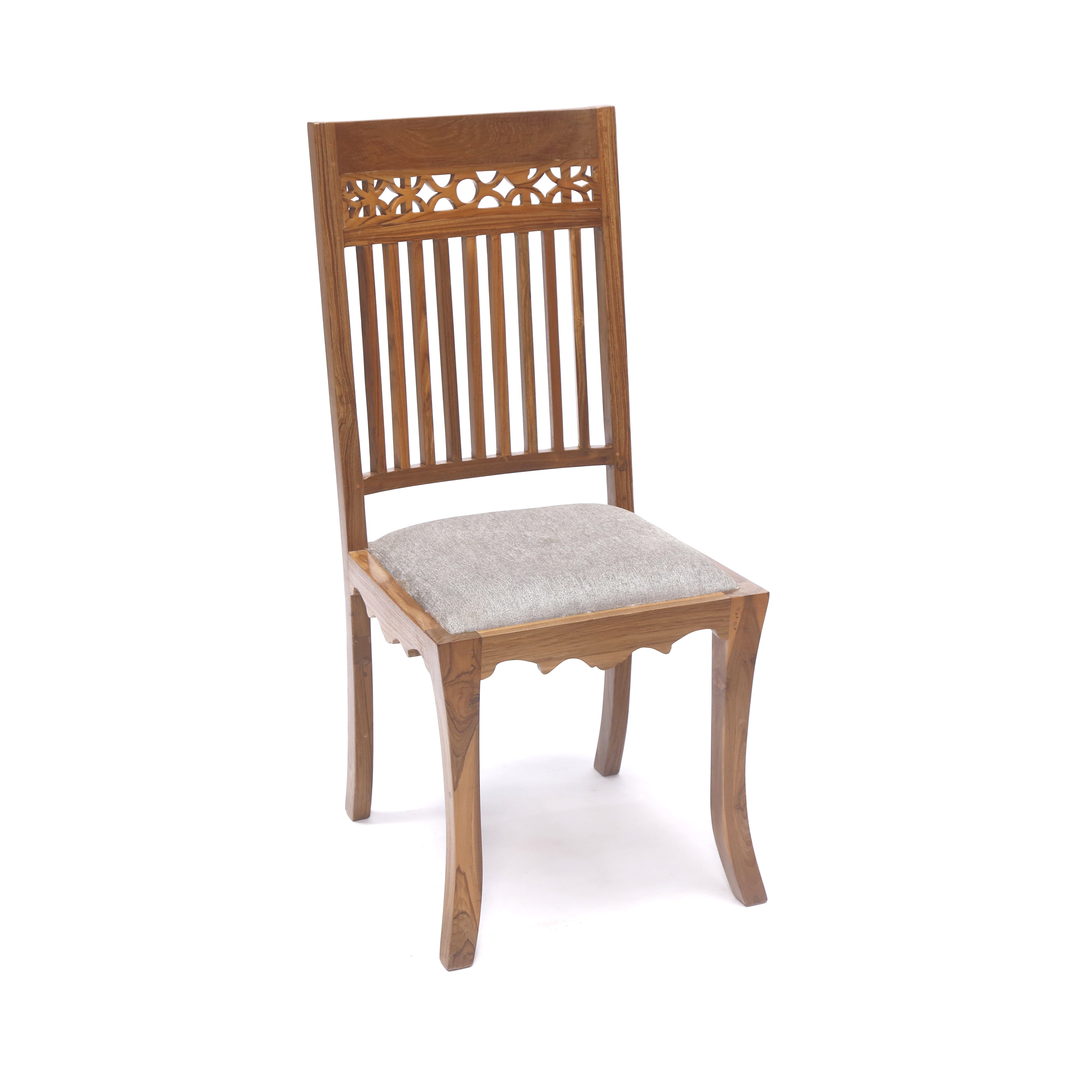 (Set of 2) Teak Wood Traditional Dinning office all purpose Chair slaty colour Dining Chair