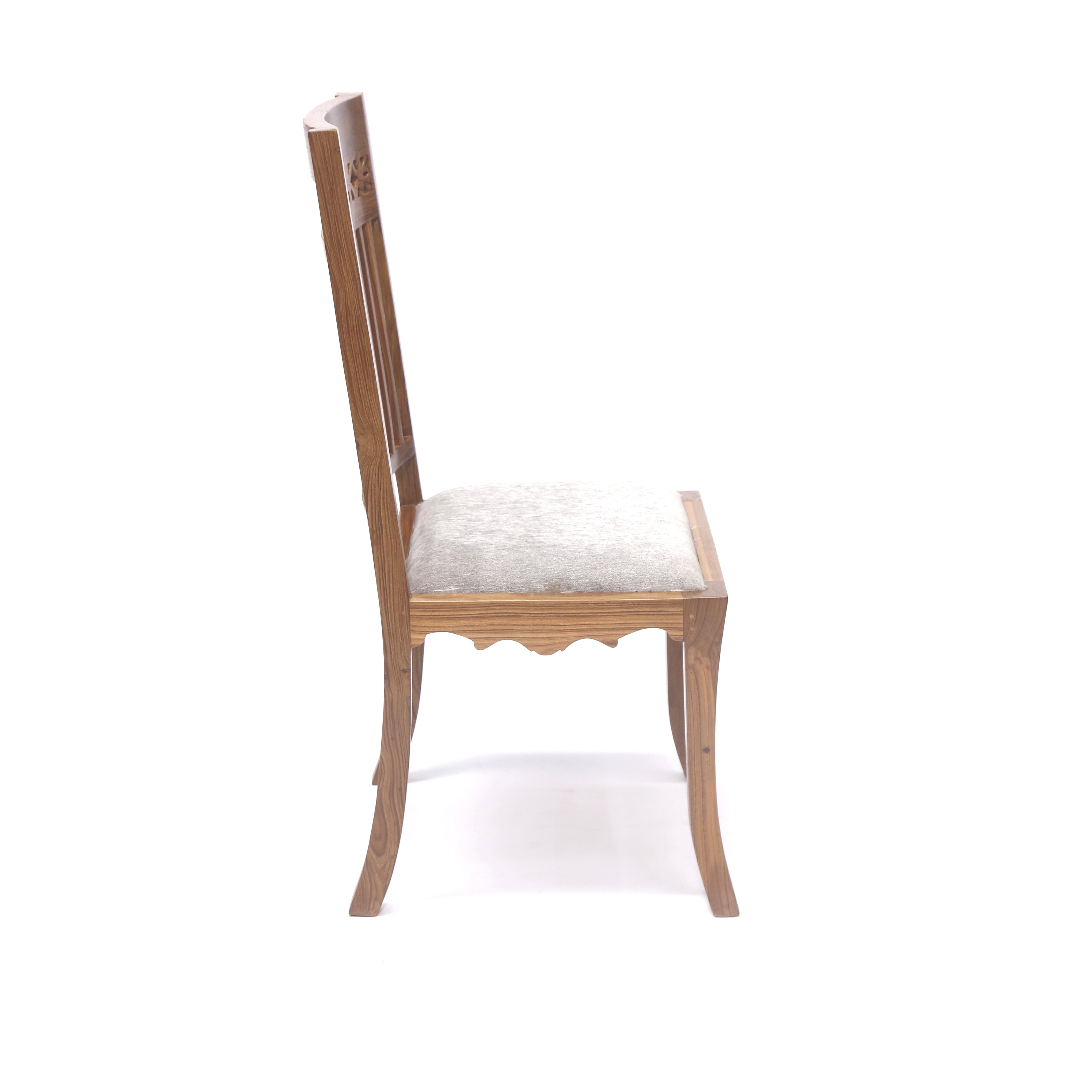 (Set of 2) Teak Wood Traditional Dinning office all purpose Chair slaty colour Dining Chair