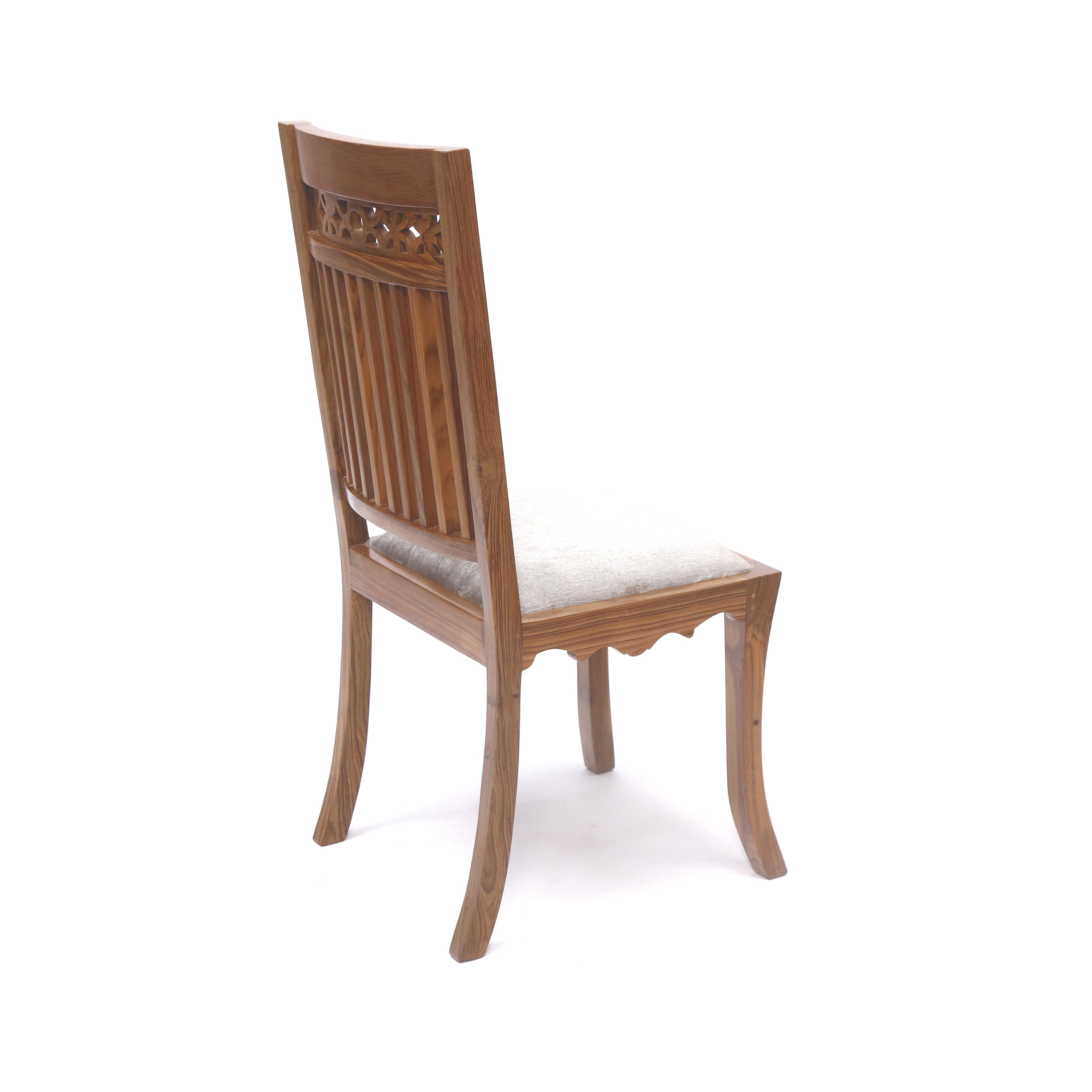 (Set of 2) Teak Wood Traditional Dinning office all purpose Chair slaty colour Dining Chair