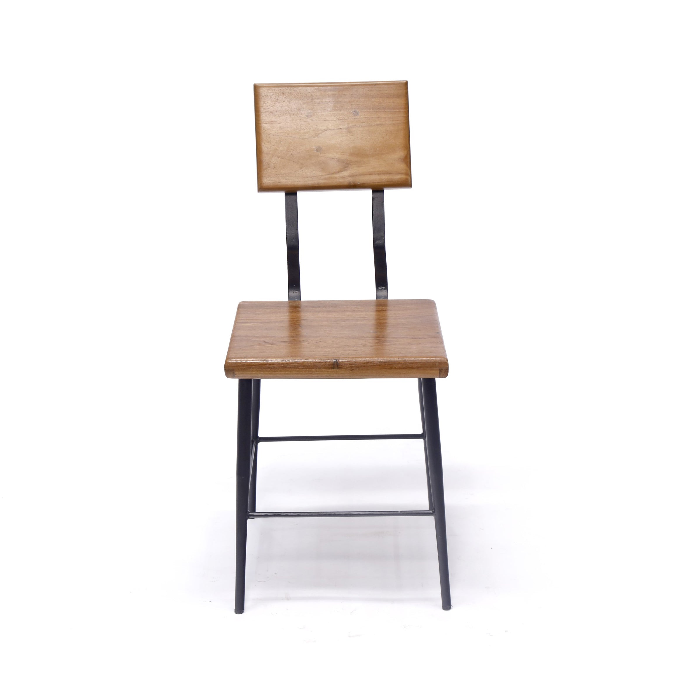 (Set of 2) Teak Wood Metallic Chair Dining Chair