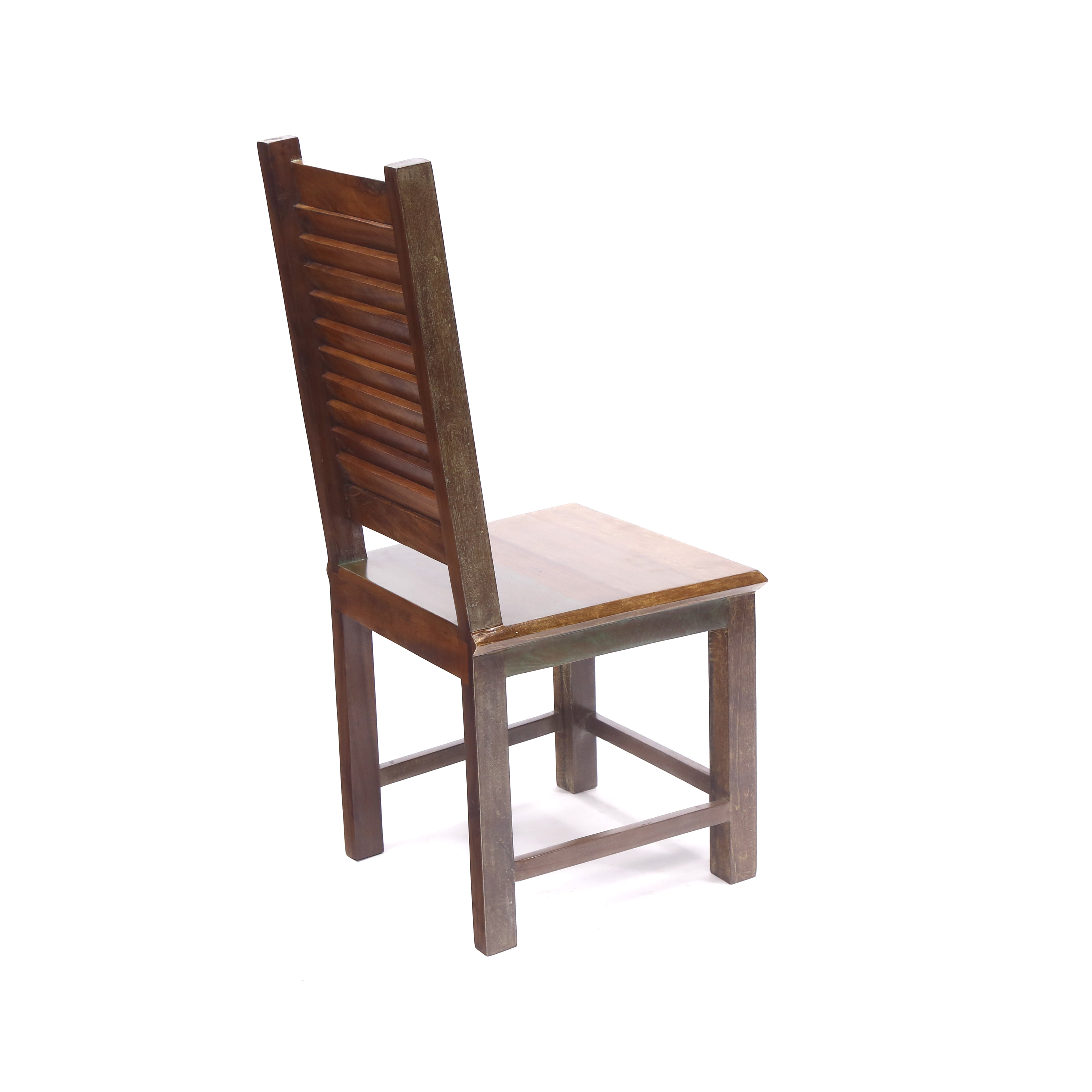 (Set of 2) Shutter Back old colour Wood Chair Dining Chair