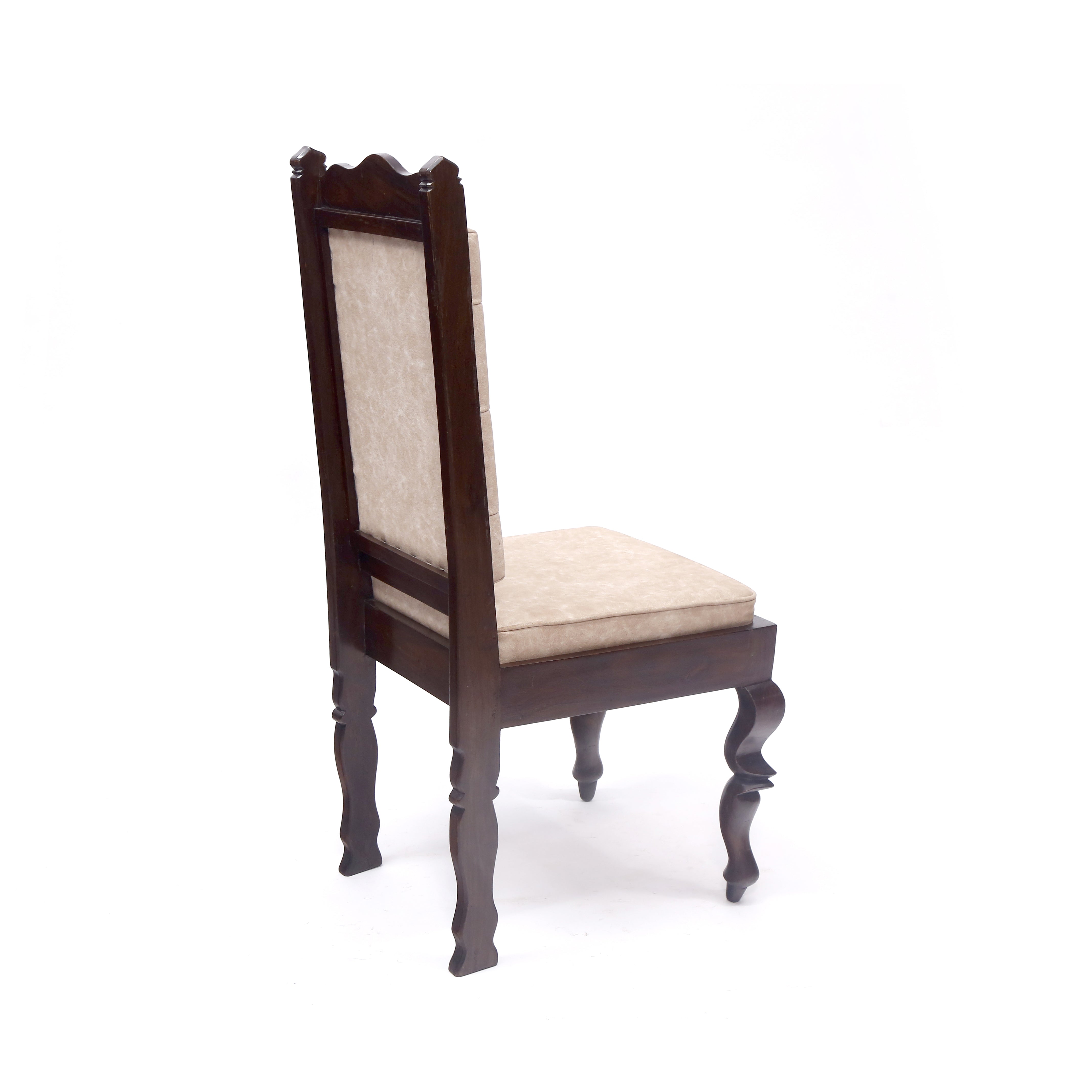 (Set of 2) Carved Head Long Back Twisted Leg Dining Chair Dining Chair