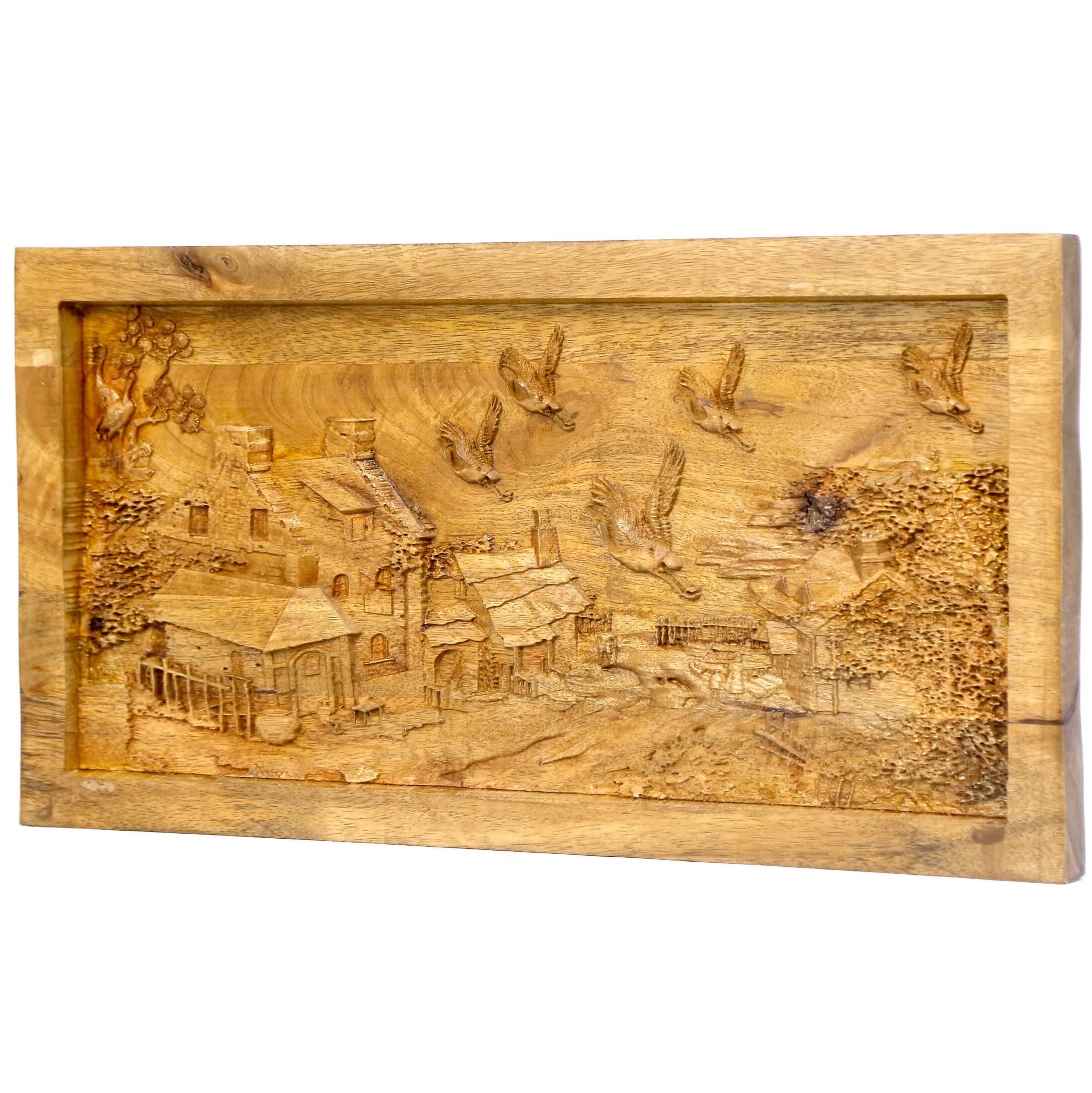 Chimney Hut Wooden Frame Artwork Wall Decor