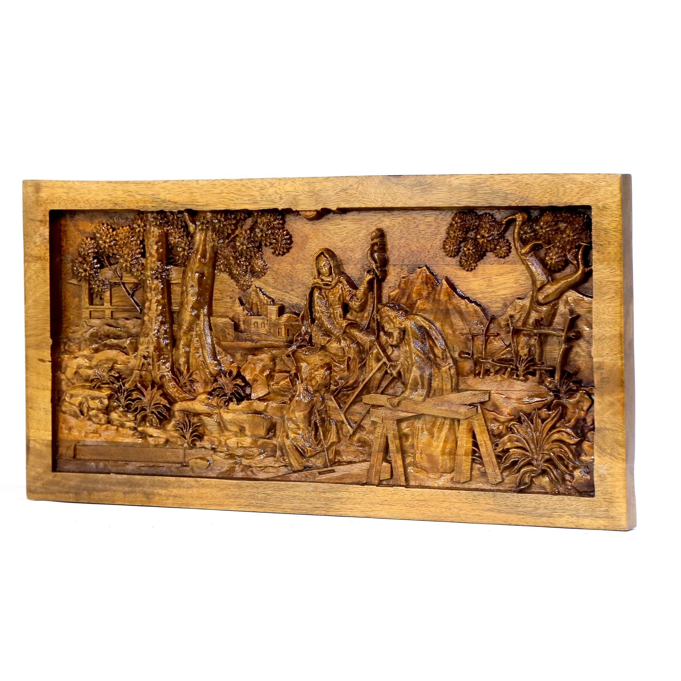 Village Scene Wooden Wall Art Wall Decor