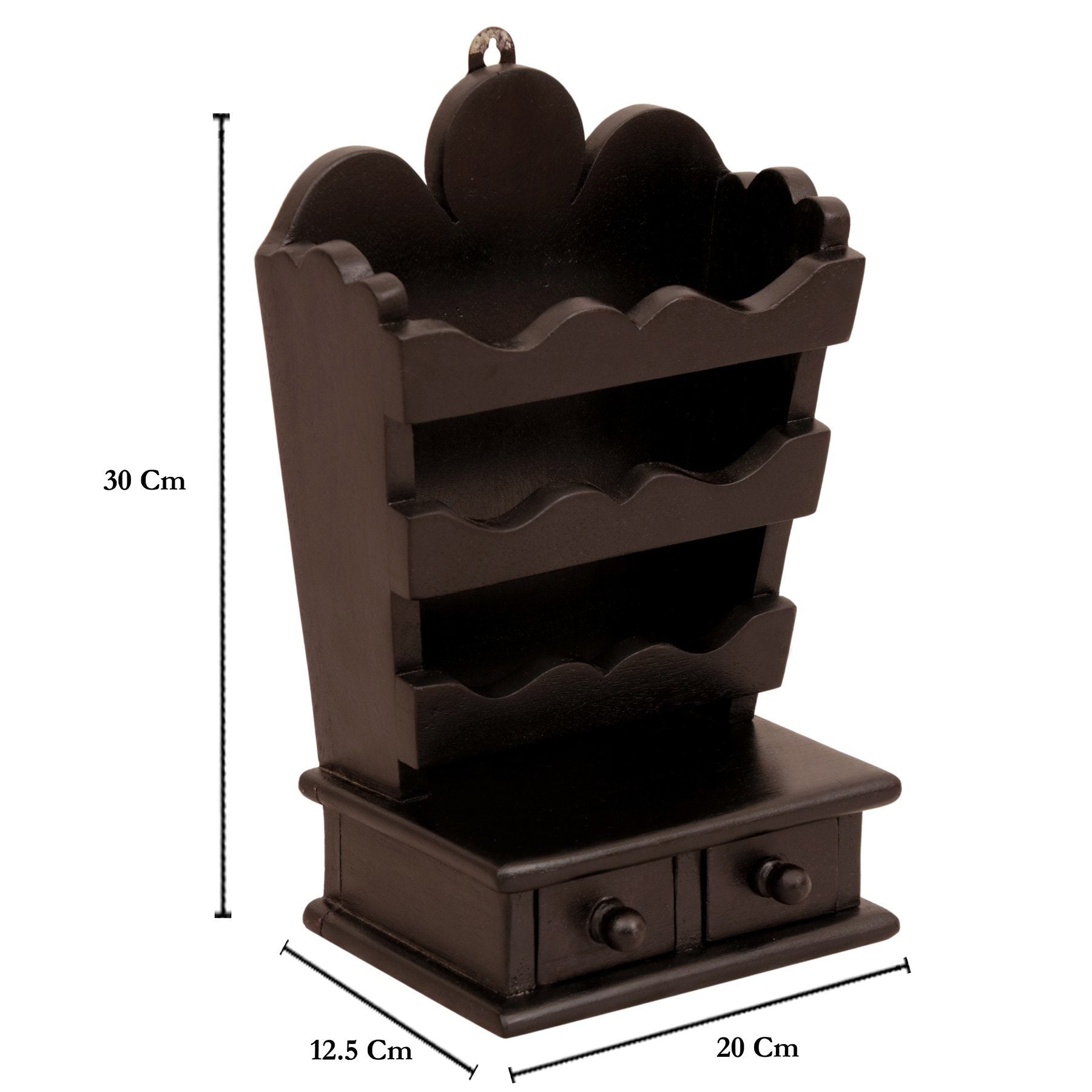Black Flower Design Wall Hanging with 2 Drawers Paper Holder